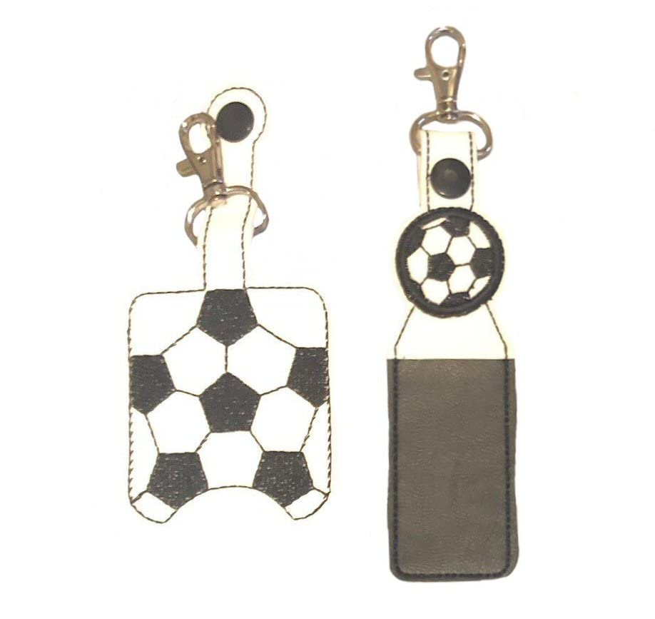 Portable Soccer Ball Hand Sanitizer & Lip Balm Holder - Hands-Free Carabiner Clip for Sports, Gym, School, and Outdoor Activities