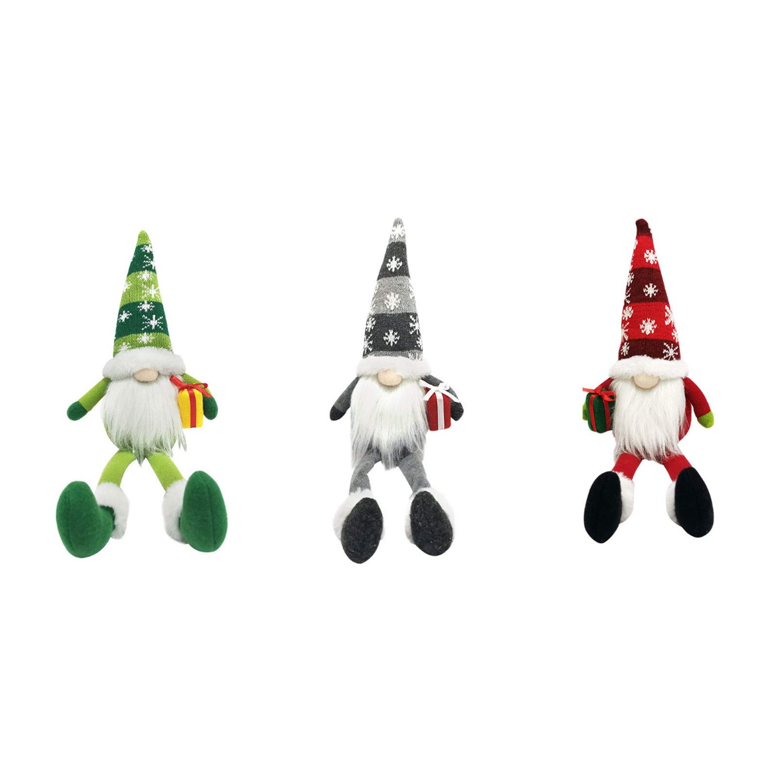 CFSNCM 3-Piece Christmas Doll Ornament Set - Faceless Old Man Doll Decor for Windows, Tree & Holiday Displays - Perfect for Christmas Home Decor, Gift Exchanges & Festive Party Decorations