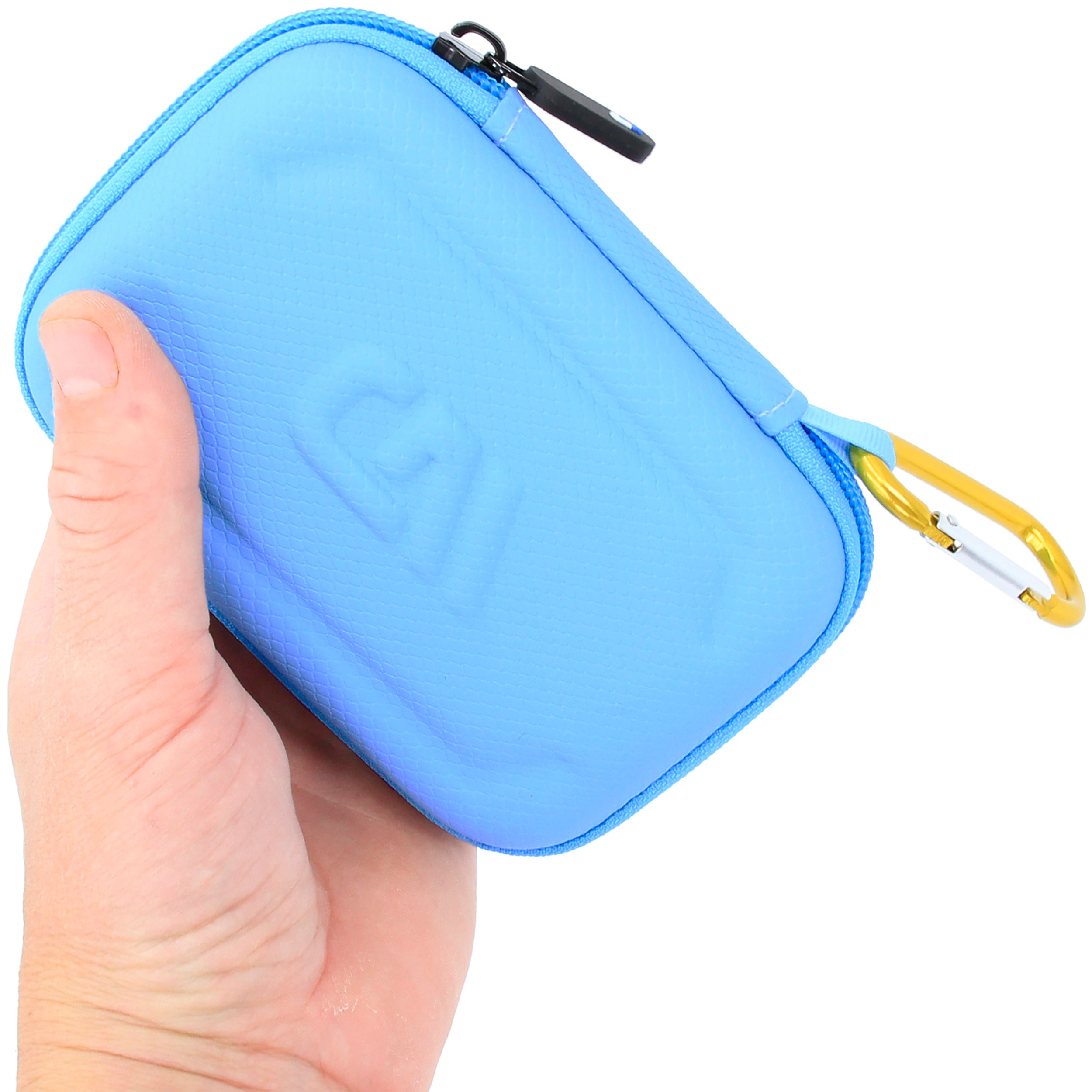 CASEMATIX Hard Shell Travel Case for Zoleo Satellite Communicator - Protective Waterproof Messenger Case with Wrist Strap (Light Blue) - Perfect for Hiking, Camping & Outdoor Adventures