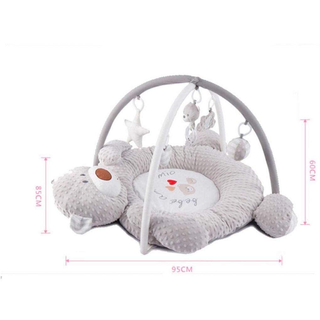 Baby Playmat with Fitness Frame - Early Education Toy & Toddler Activity Gym - Soft Bear Design Crawling Mat for Newborns - Perfect for Tummy Time, Sensory Play & Nursery Floor Activities