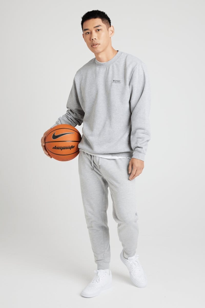 INSPORT Men's Boston Slim Fit Grey Track Pants - Lightweight Joggers for Running, Gym & Casual Wear