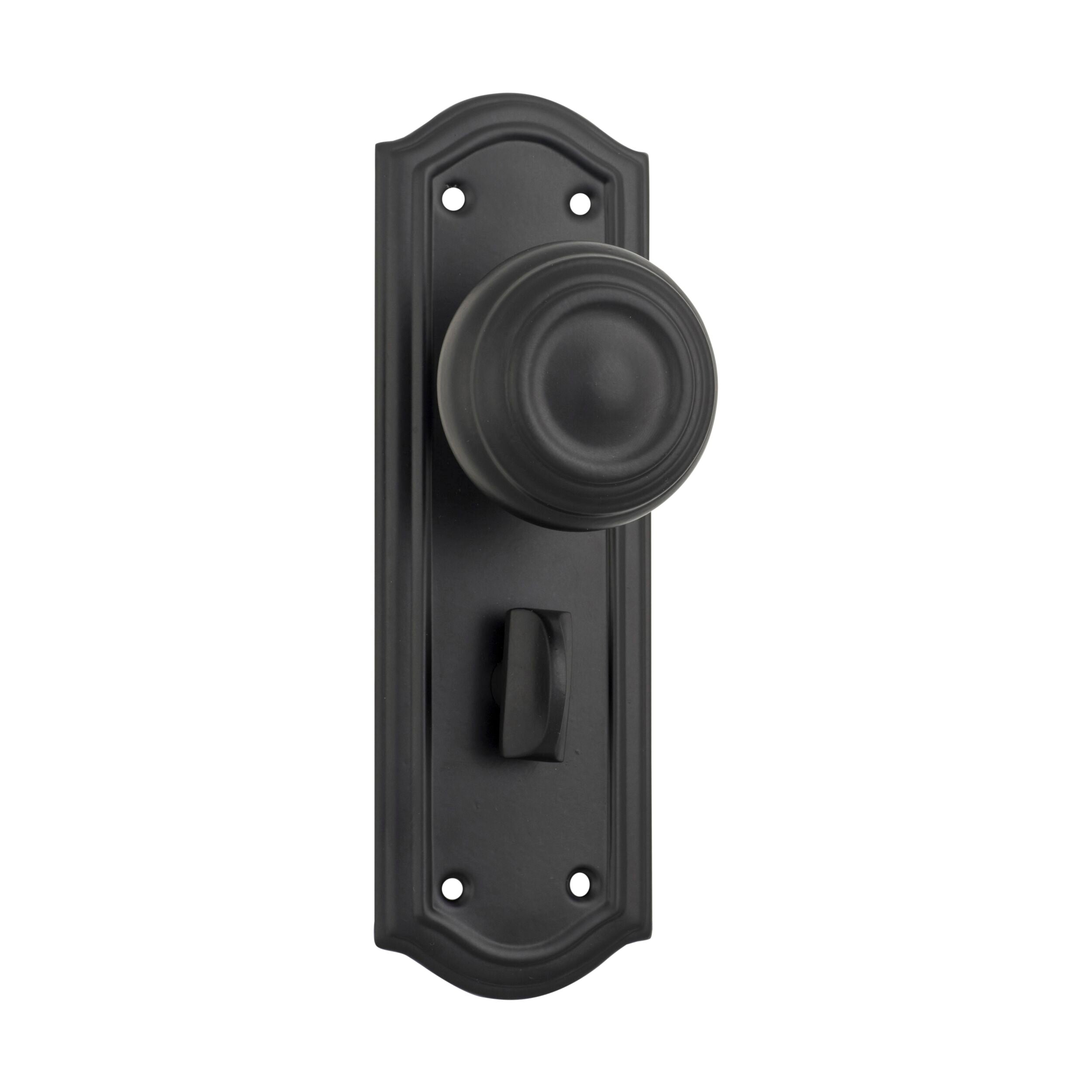 Kensington 9632P Privacy Door Knob Set - Matte Black Finish (H175xP57xW58mm) - Ideal for Bedrooms, Bathrooms & Interior Doors