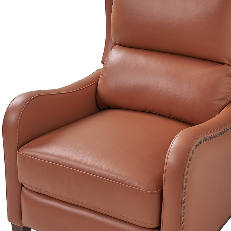 Deliat Genuine Leather Recliner Chair - Premium Comfort for Living Room, Home Theater & Office - Adjustable Footrest & Lumbar Support - Brown PU Leather Sofa for Relaxation & Entertainment