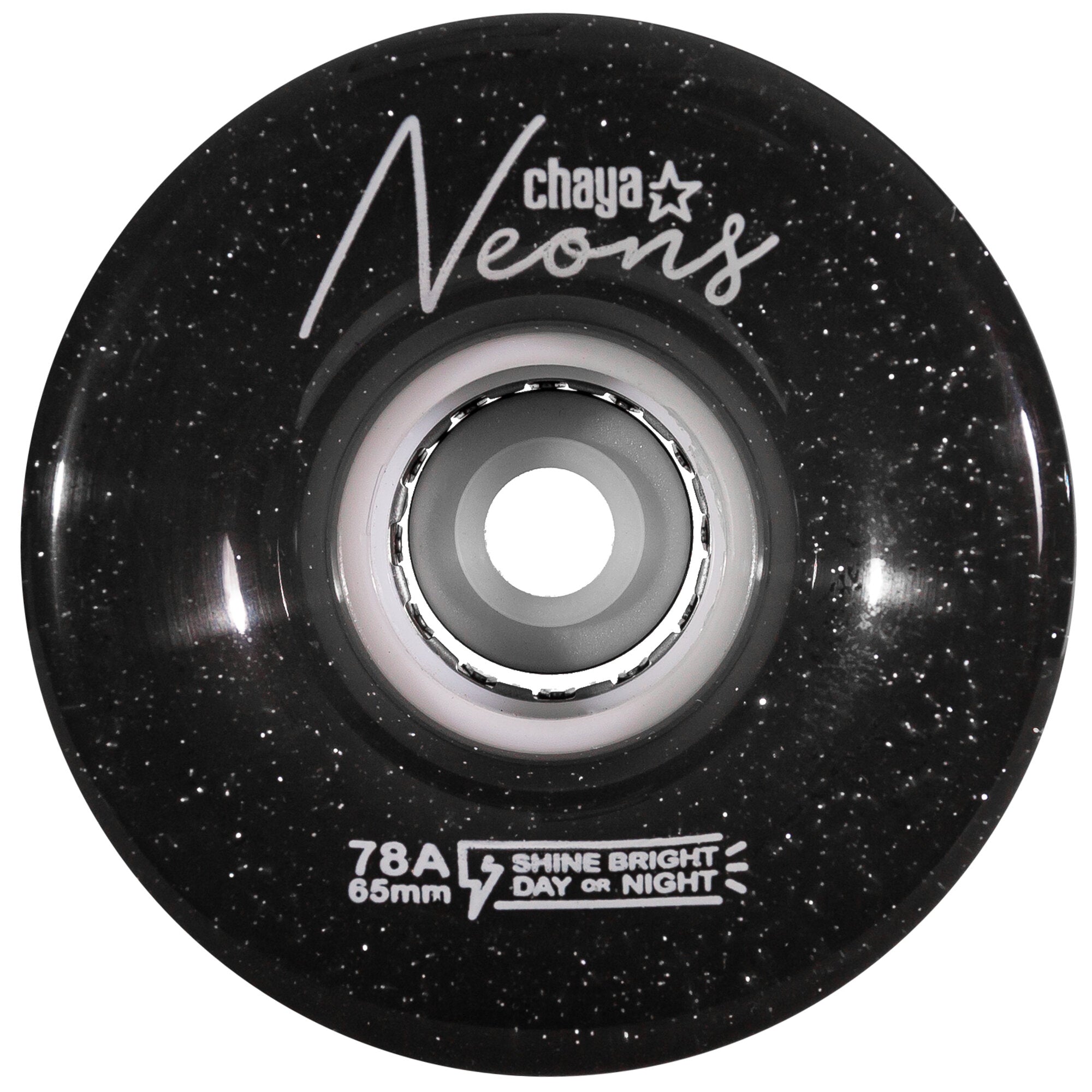 Chaya Neons LED Outdoor Wheels 65mm 78a 4pk - Glow in The Dark Skateboard Wheels for Night Skating, Roller Derby & Outdoor Activities