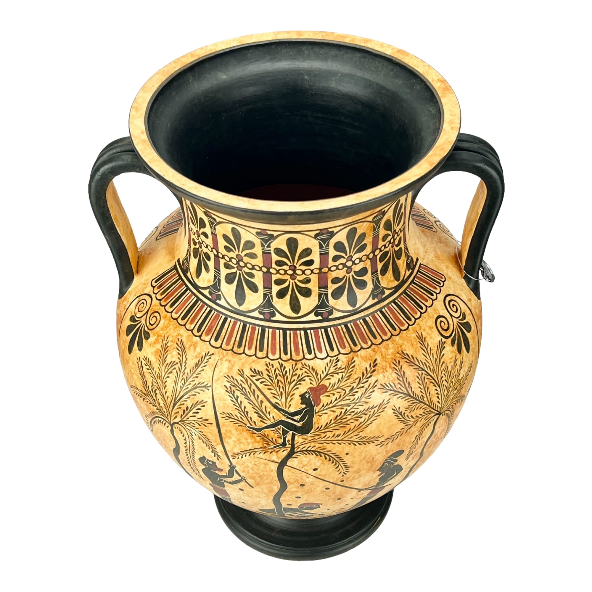 Ancient Greek Pottery Ceramic Vase - Amphora Olive Gathering Heracles Centaur Pholus Design | Handcrafted Art for Home Decor, Museum Replica & Greek Mythology Lovers