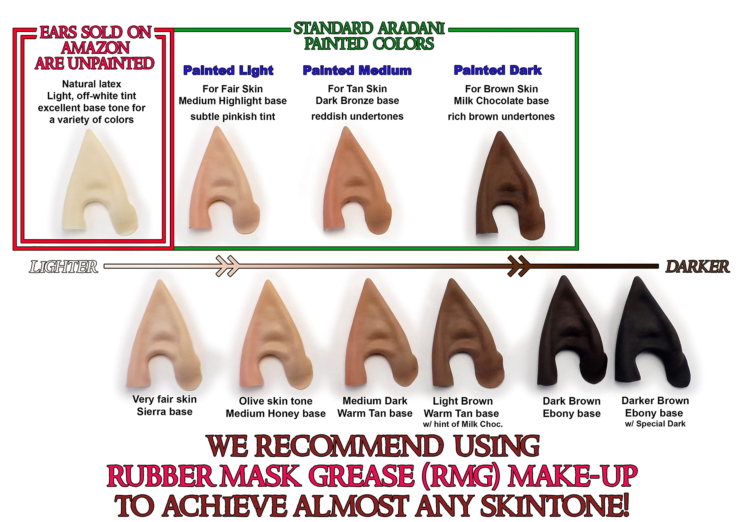 Anime Elf Ears Costume Accessories - Pointed Ear Tips for Cosplay, Halloween & Fantasy Role-Playing