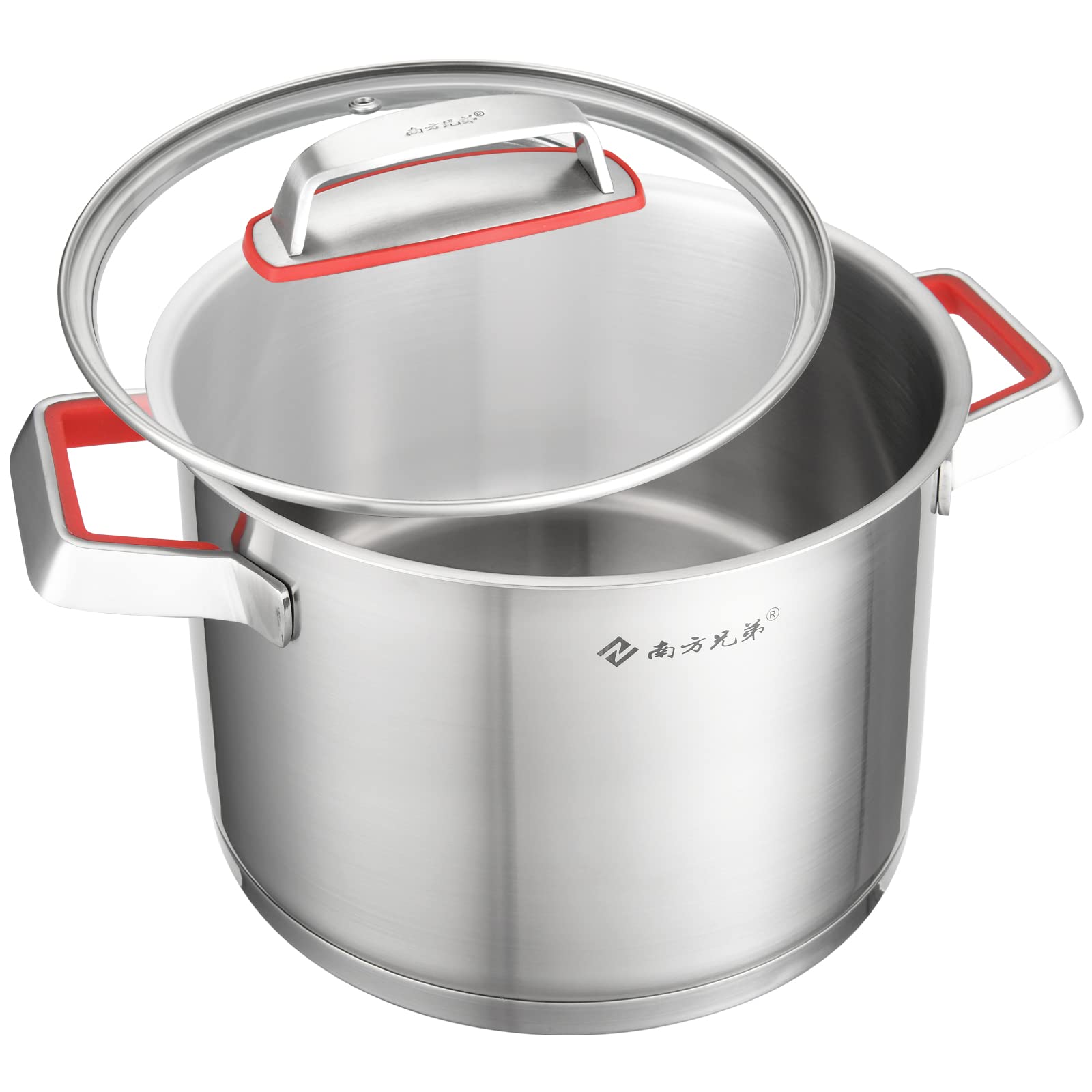 Premium 9.5 Quart Stainless Steel Stock Pot with Glass Lid - 316 Food Grade Copper Core, Nonstick Stew Pot, 5-Ply Compound Bottom, Scratch-Resistant, Dishwasher Safe (12.8×12.3