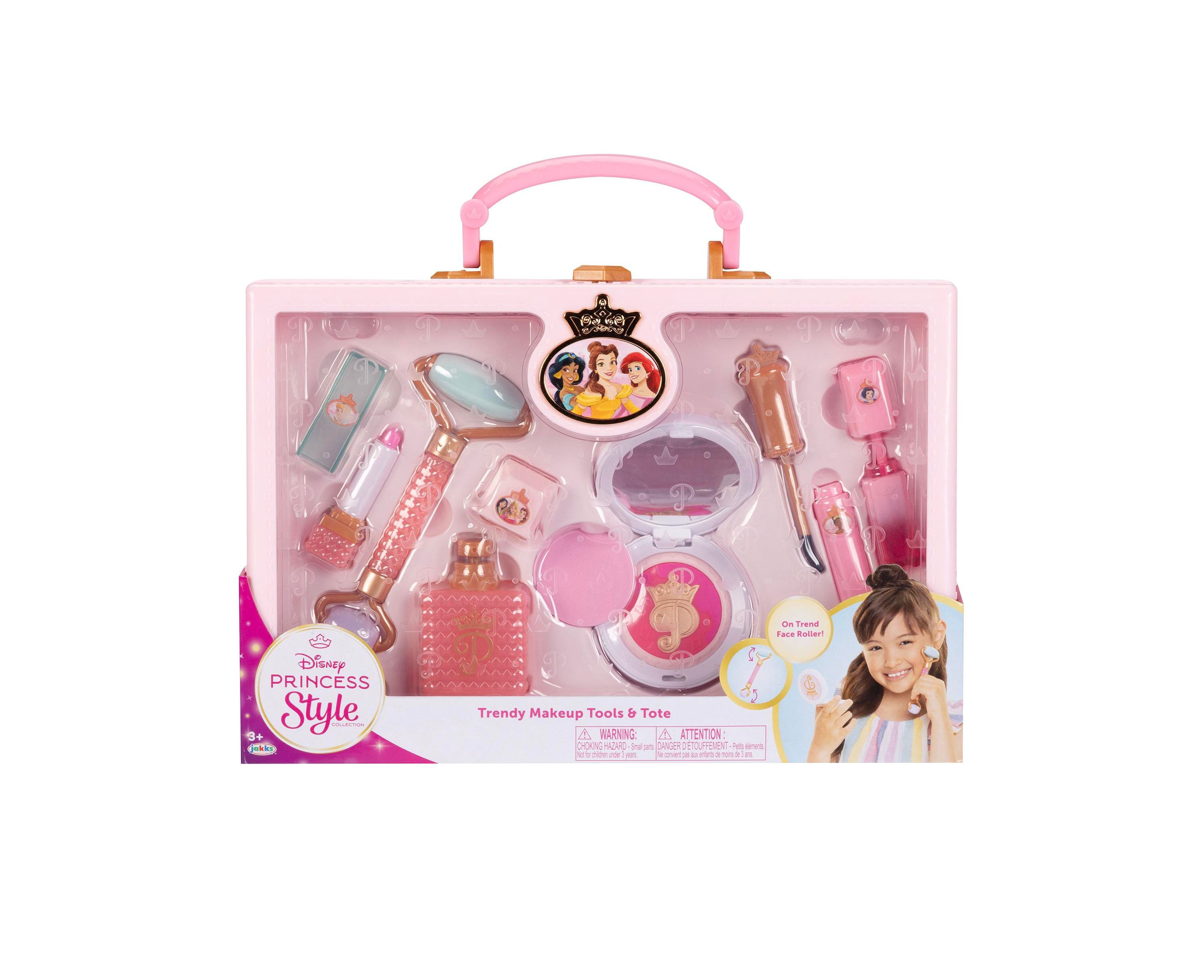 Disney Princess 11-Piece Makeup Brush Set with Cosmetic Bag - Perfect for Kids Makeup, Birthday Gifts & Princess-Themed Parties