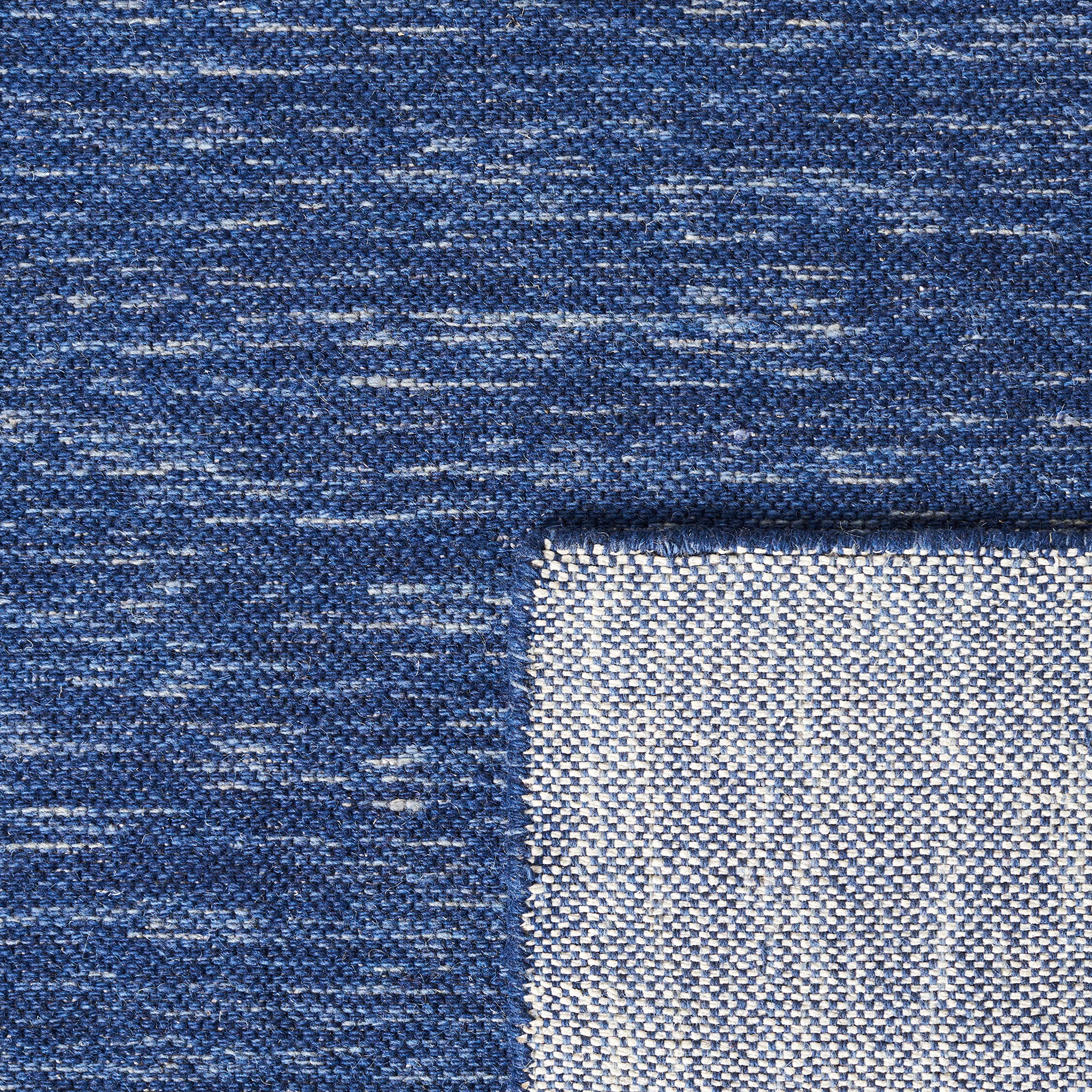 SAFAVIEH Kilim Collection Handmade New Zealand Wool Area Rug - 8' x 10', Navy & Blue, Non-Slip & Durable for High Traffic Areas - Perfect for Living Room, Bedroom, Office & Entryway Decor (KLM125N)