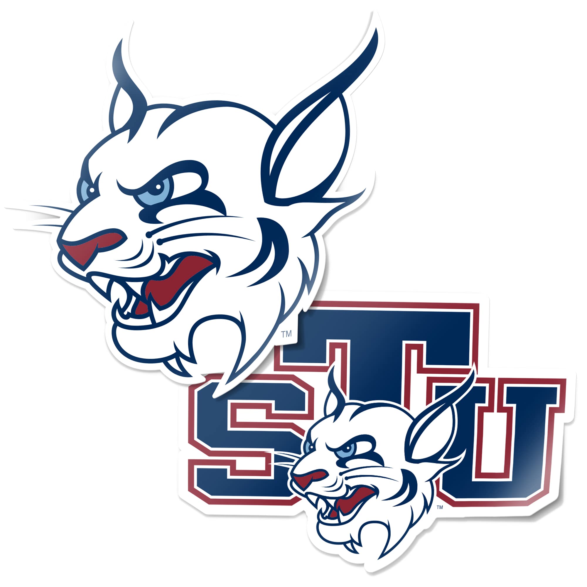 STU Bobcats Vinyl Decal Sticker Set (4 Inch) - Desert Cactus Design for Laptop, Water Bottle, Car & Scrapbook | Perfect for St. Thomas University Fans, School Spirit & College Decor