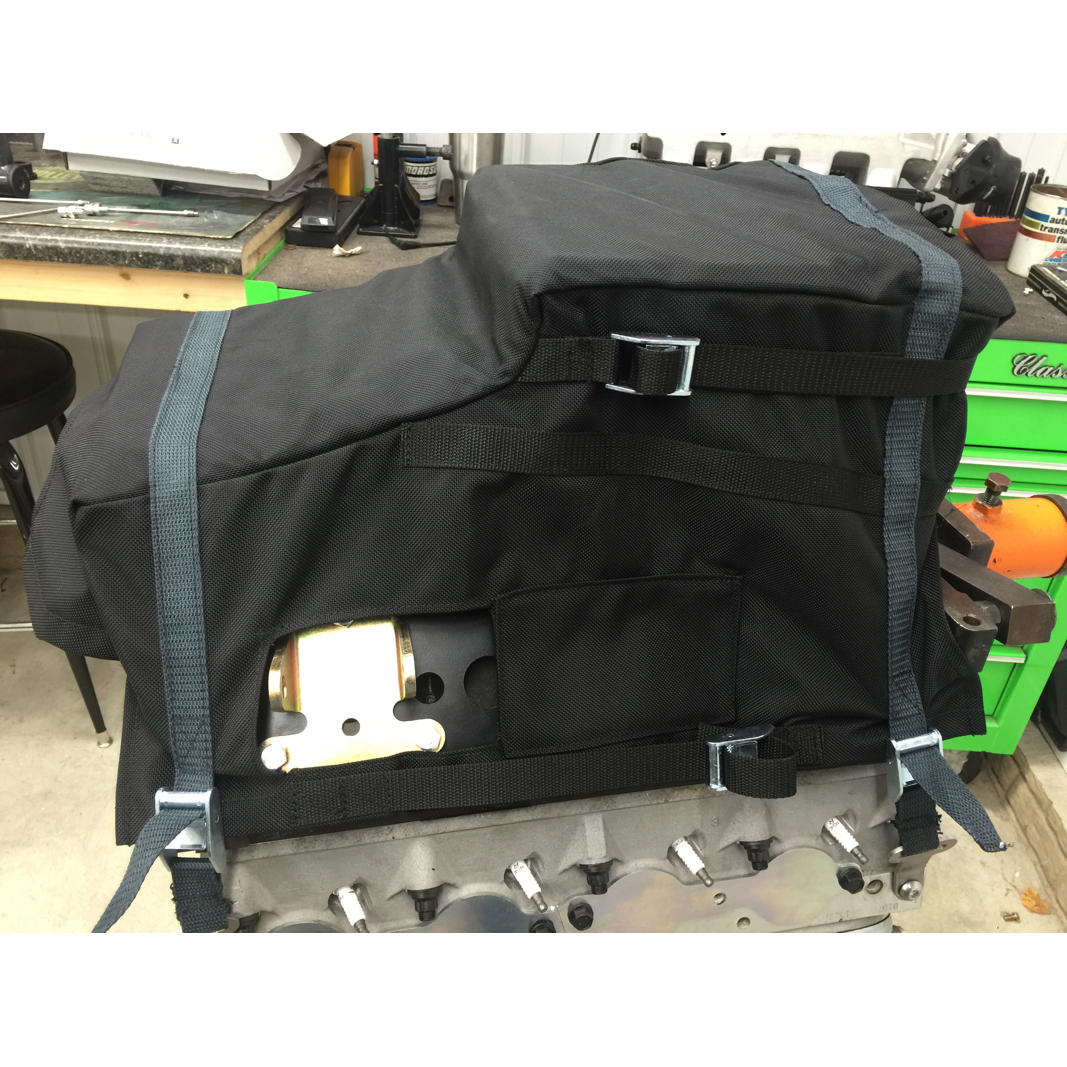 Motion Raceworks LS1 Engine Diaper - NHRA & IHRA Approved Oil Containment System for Motor Mounts (with Cutouts) | High-Performance Racing & Track Safety Protection