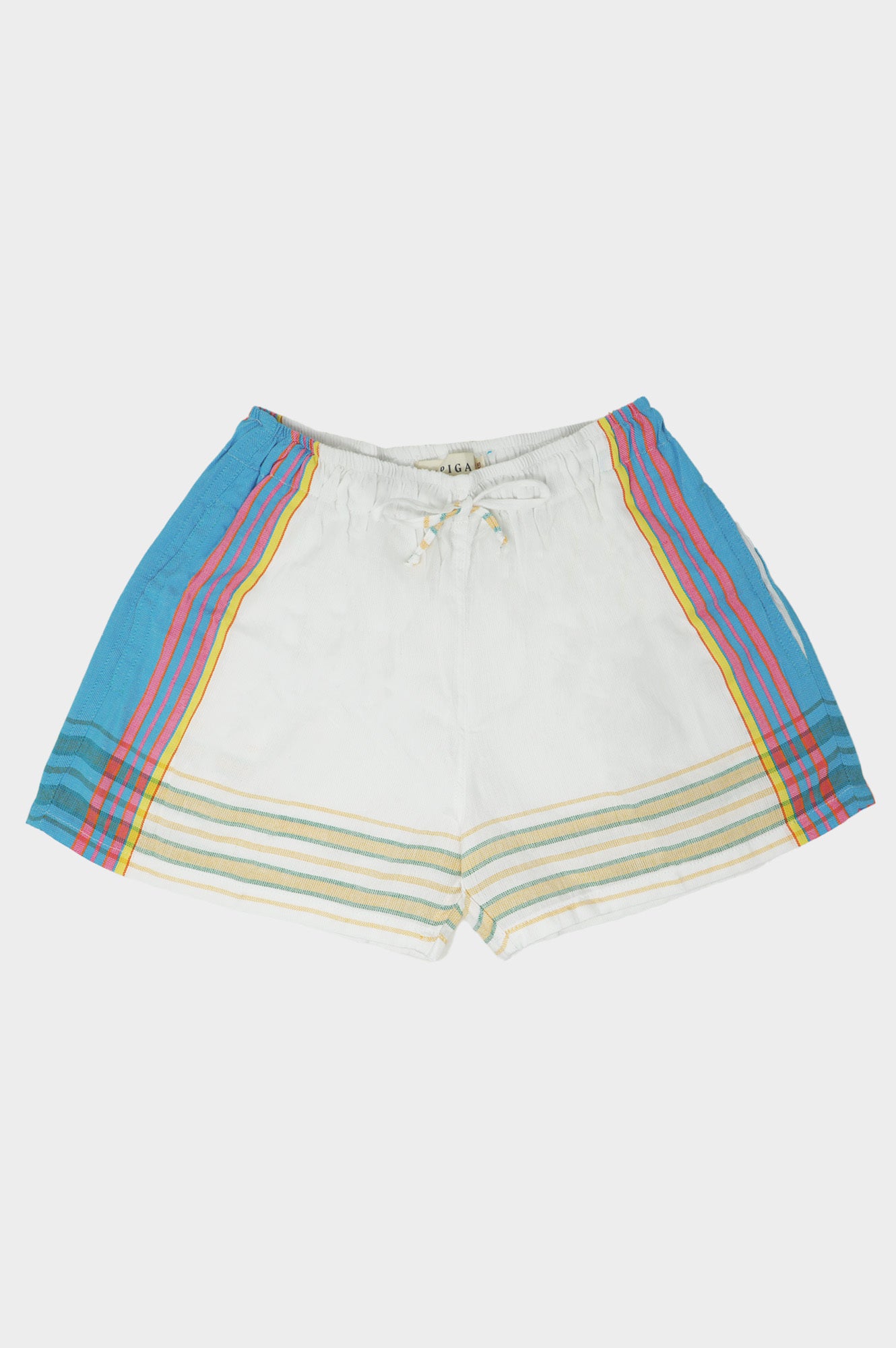 Kikoy Short Shorts for Women - White & Turquoise Beach Shorts | Perfect for Summer, Vacation, and Poolside Relaxation