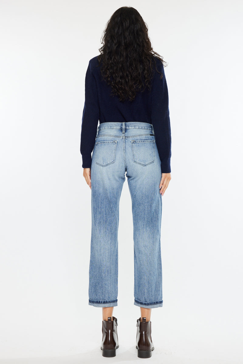 Nicola High Rise Boyfriend Jeans for Women - Comfortable Stretch Denim Pants with Relaxed Fit | Perfect for Casual Outfits, Streetwear & Everyday Wear