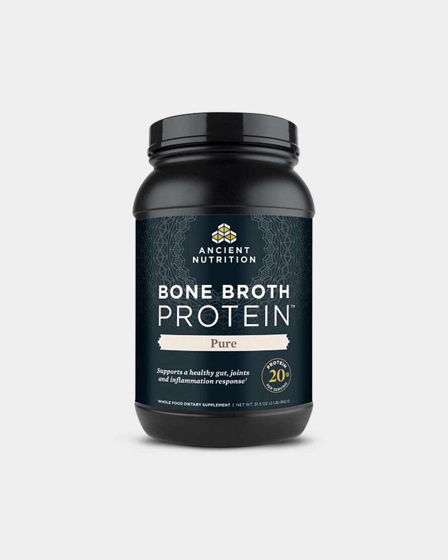 Ancient Nutrition Bone Broth Protein Powder - 20g Protein per Serving | Grass-Fed, Collagen Rich Supplement for Gut Health & Joint Support | Ideal for Smoothies, Soups & Post-Workout Recovery