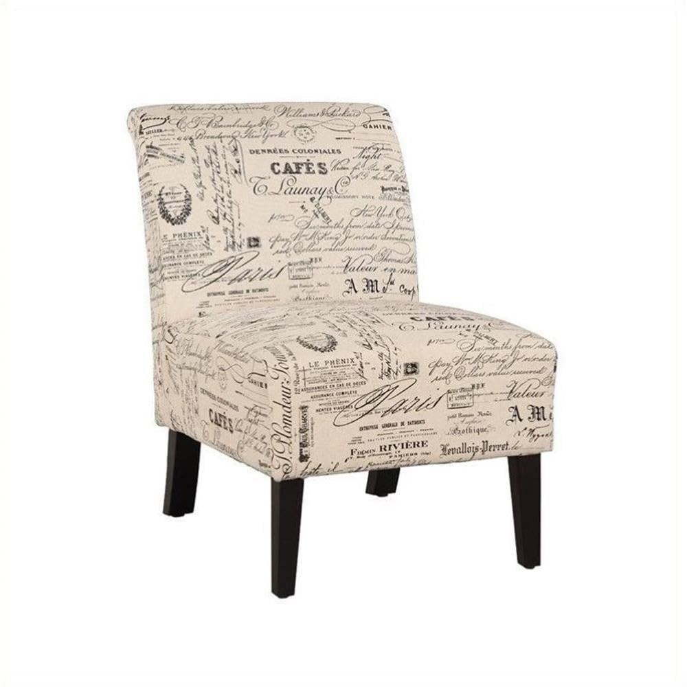 Home Square Set of 2 Modern Accent Chairs with Script Design - Perfect for Living Room, Bedroom or Office Decor