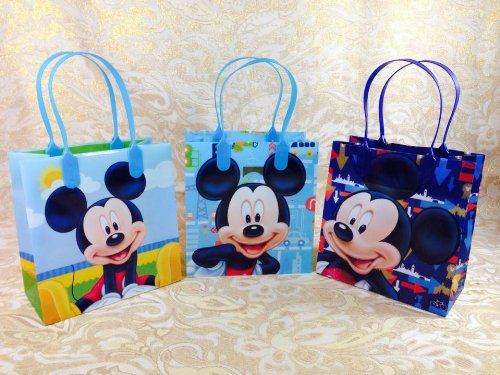 12-Piece Mickey Mouse Goodie Bags Set - Disney Party Favors, Birthday Gift Bags for Kids - Perfect for Birthday Parties, Baby Showers & Disney Themed Events