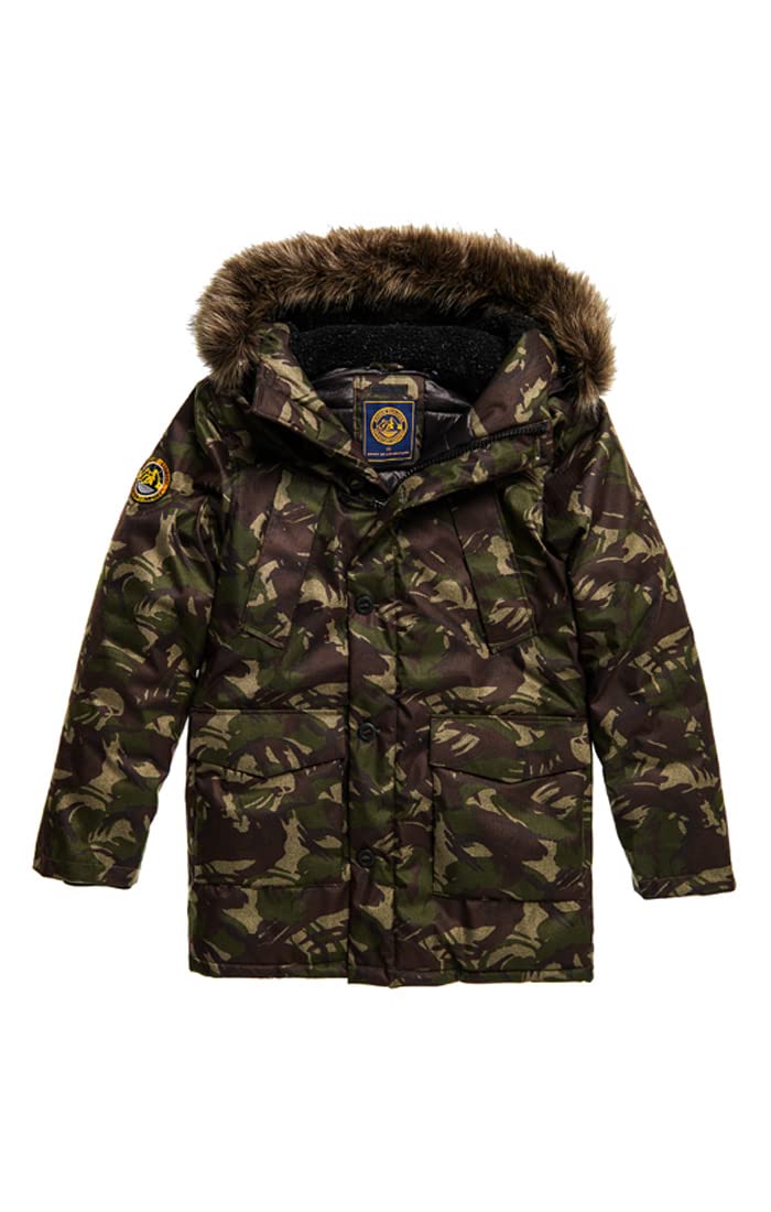 Superdry Men's Everest Parka Jacket - Waterproof Winter Coat for Hiking, Skiing & Outdoor Adventures | Windproof Insulated Hooded Jacket for Cold Weather