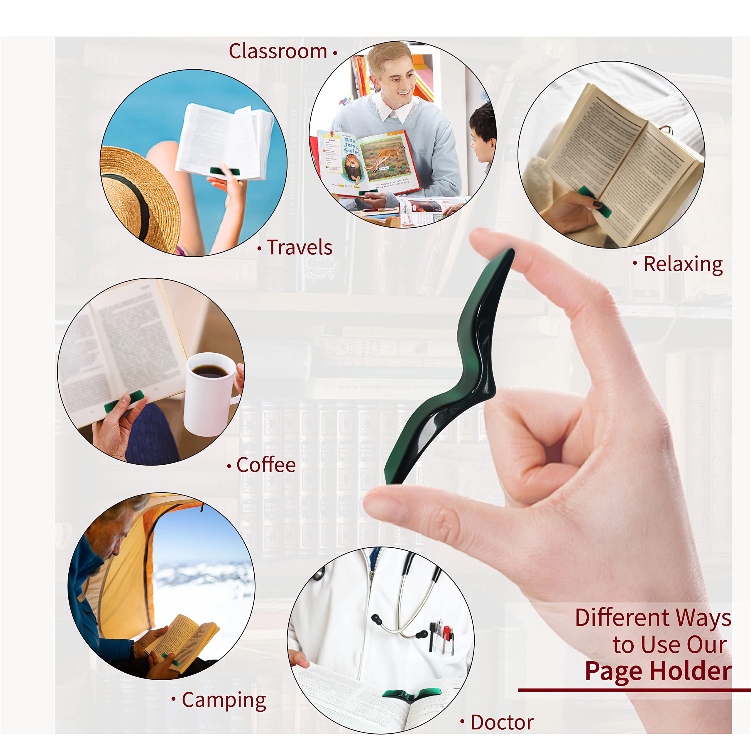 Finger Book Holder for Reading in Bed - Thumb Book Page Holder & Opener - Perfect Book Accessories for Book Lovers - Ideal for Reading in Bed, Travel, or Relaxing with a Book