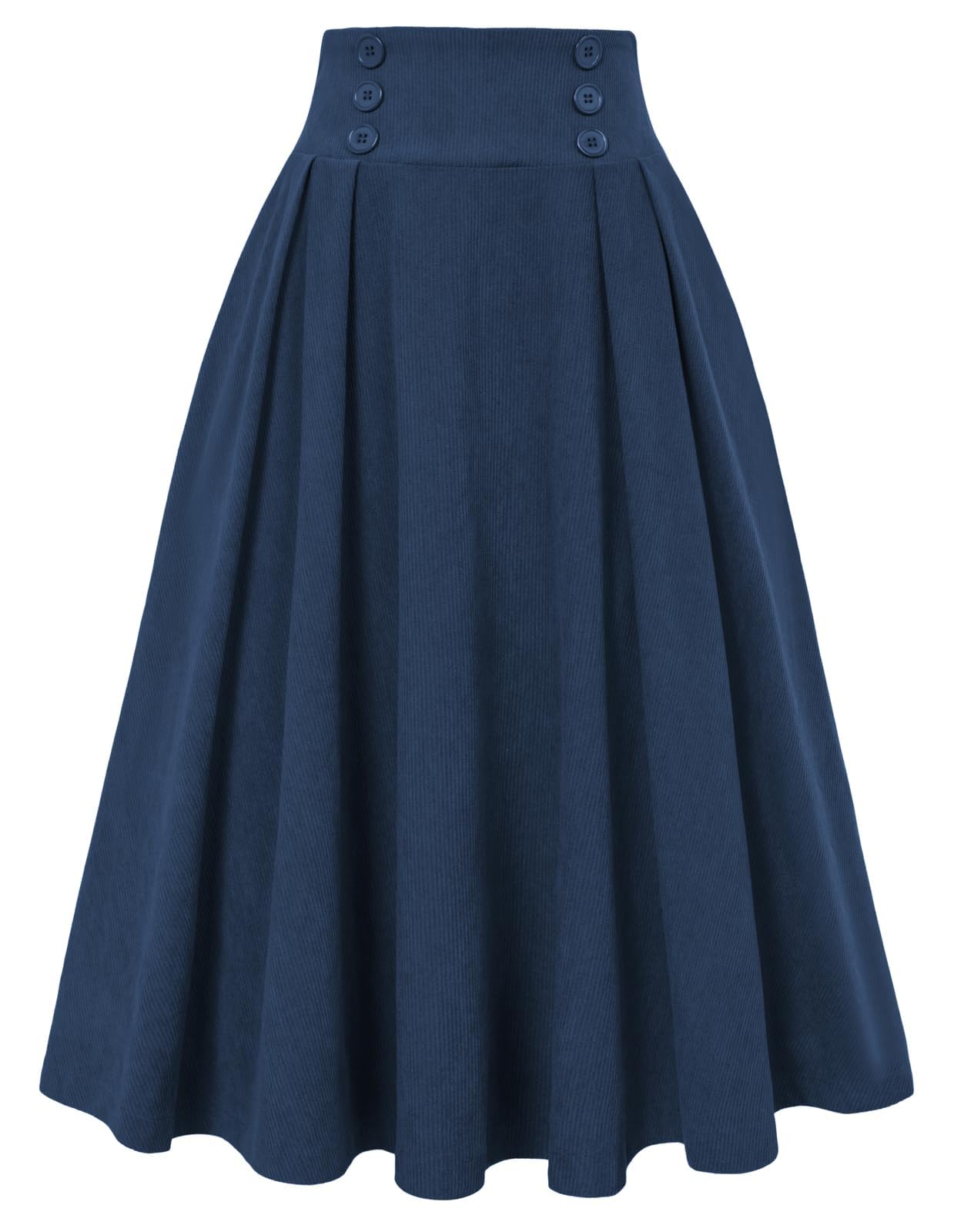 Belle Poque Women's Corduroy A-Line Flared Swing Skirt - High Waist Midi Skirt for Fall & Winter | Perfect for Office, Dating & Casual Outfits