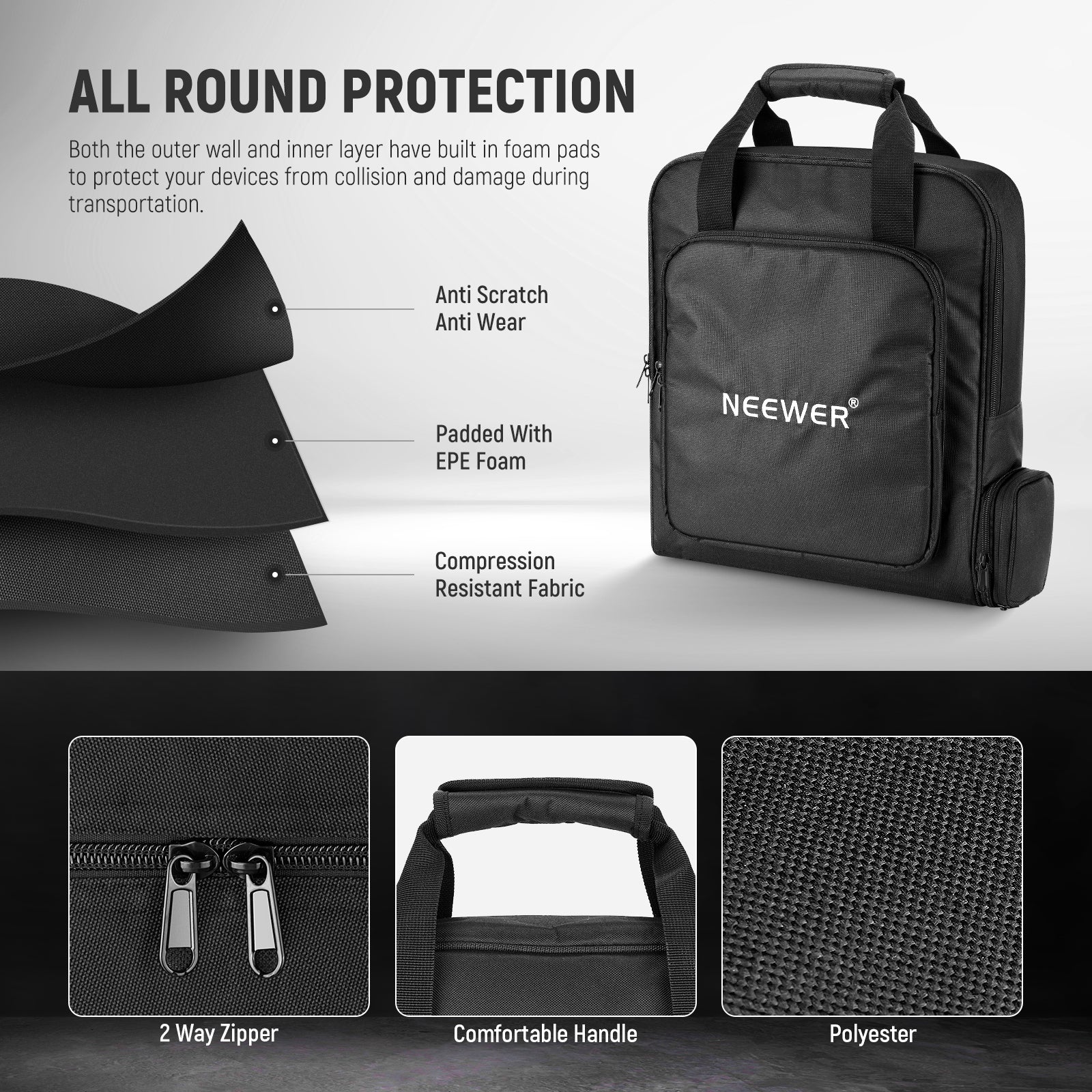 NEEWER RU 012 Compact Travel Bag for Starlink Mini Satellite Dish - Portable Protective Case for Camping, RV Trips & Outdoor Adventures