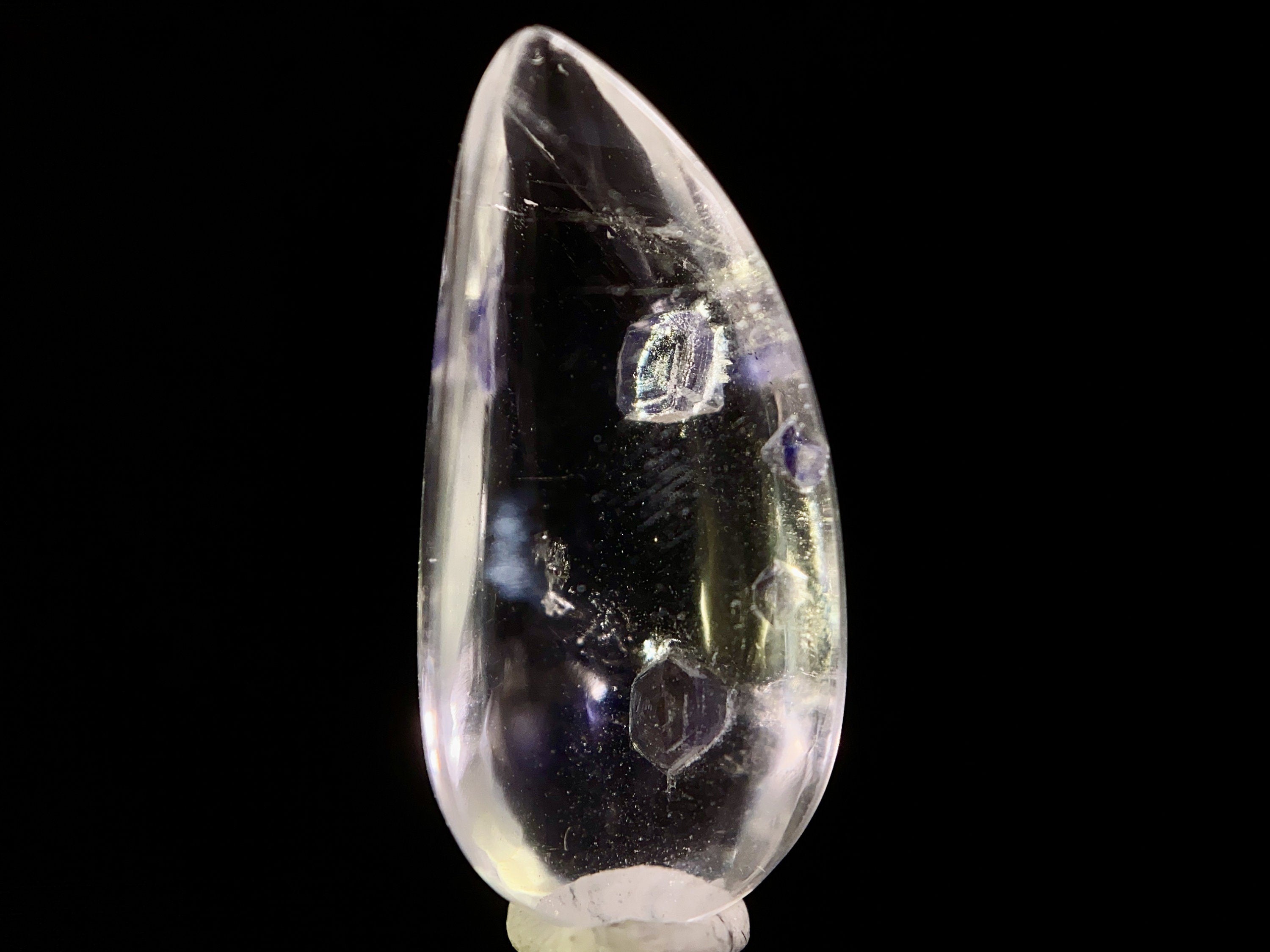 Natural Fluorite in Clear Quartz Cabochon - Rare Gemstone for Jewelry Making, Healing Crystals & DIY Crafts | Perfect for Pendants, Rings & Spiritual Healing