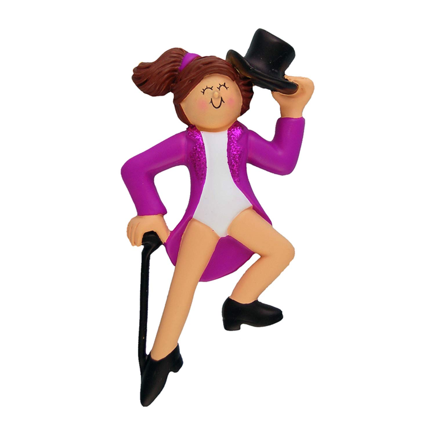 Personalized Dance Teacher Ornament 2024 - Brunette Dancer Christmas Tree Decor, Tap Dance Gift, Workout Ornament, Dancer Keepsake by Elves for Holiday, Birthday, and Dance Studio Decor