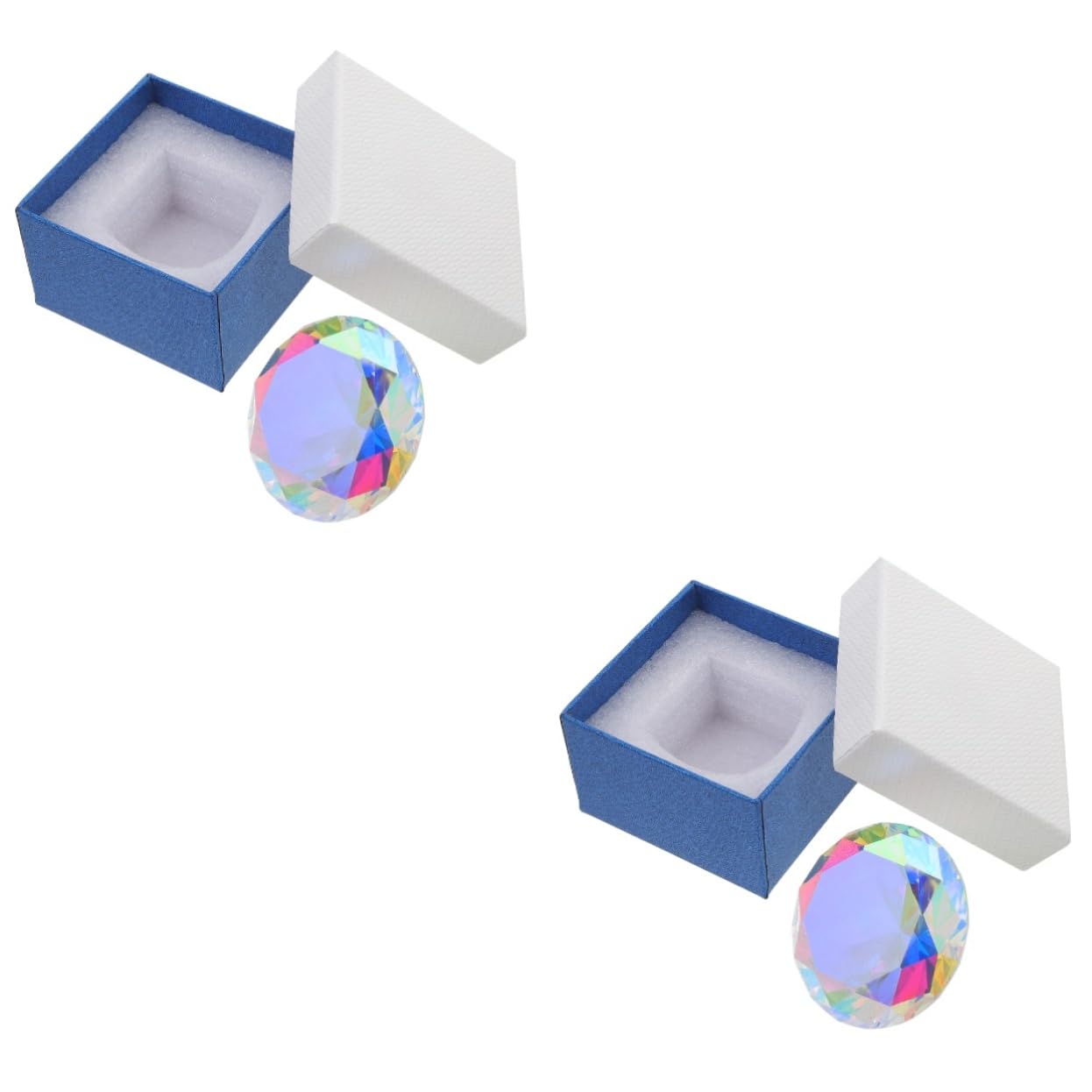 2pcs Glass Diamond Fake Diamonds - Elegant Wedding Table Centerpiece & Paperweight for Home Decor, Party, Anniversary, and Special Events