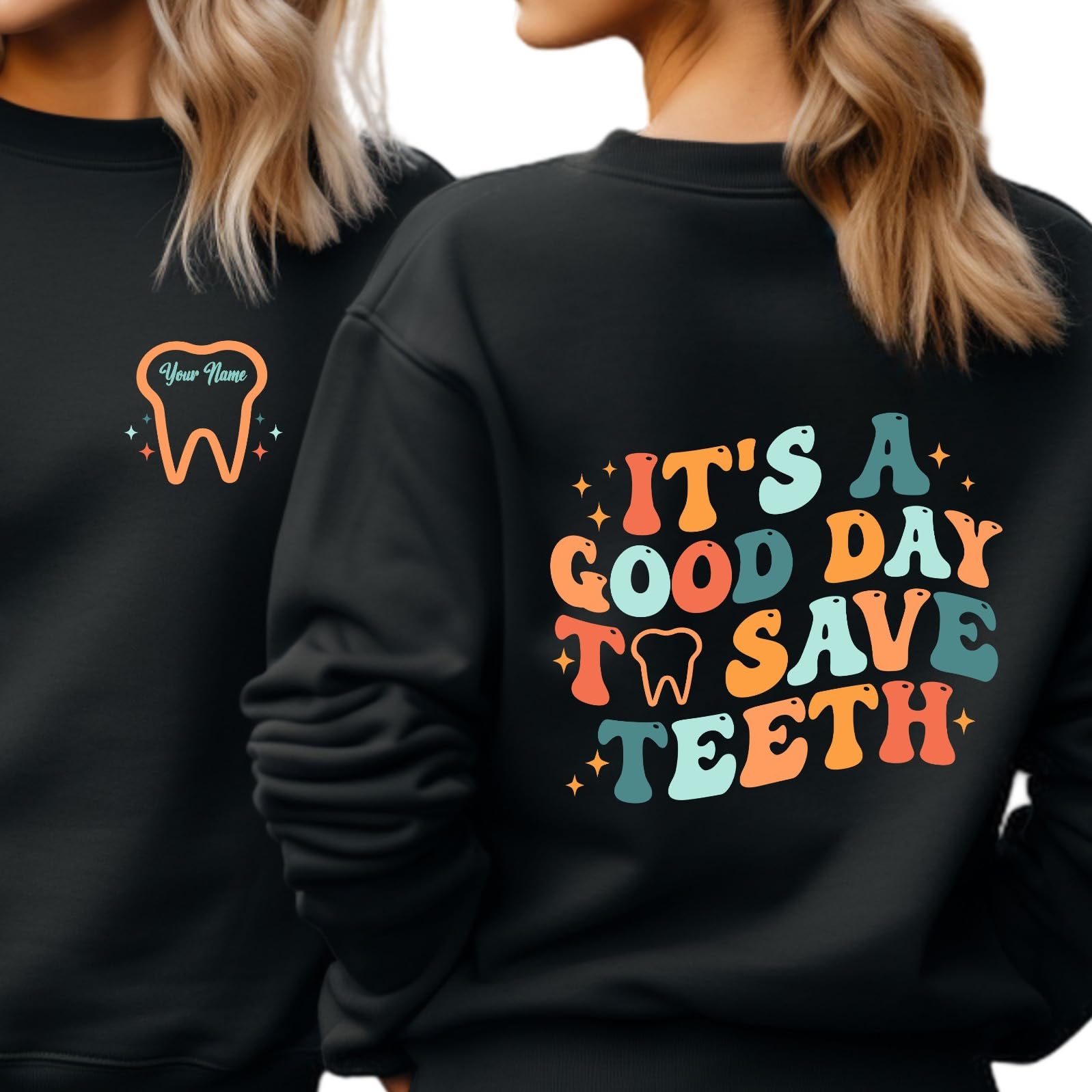 Save Teeth Sweatshirt - Personalized Dentist Gift, Dental Assistant & Hygienist Apparel - Comfortable Crewneck Sweater for Dental Professionals | Perfect for Clinics, Offices & Casual Wear