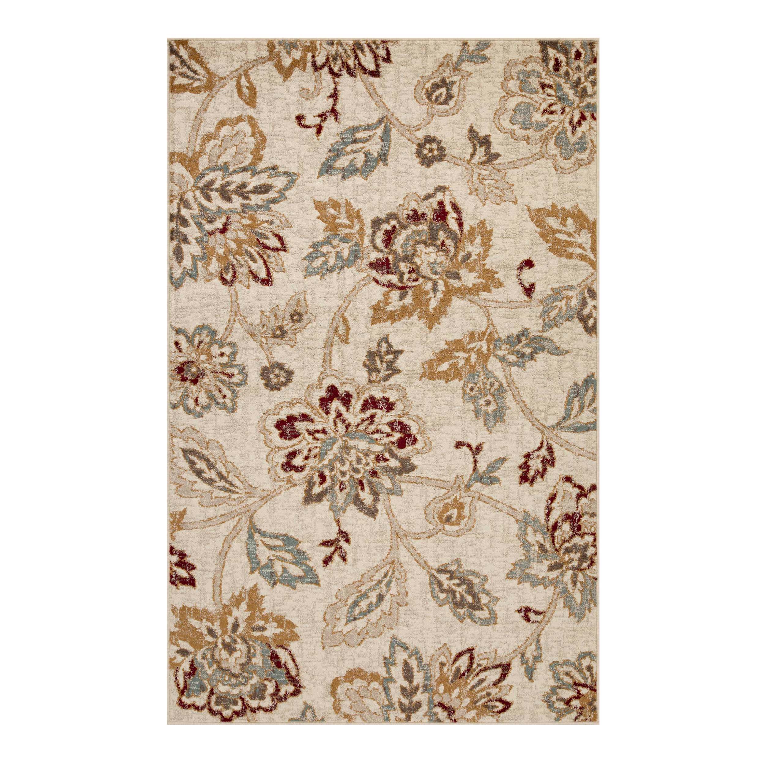 Jacobean Floral Modern Farmhouse Indoor Area Rugs & Runner Rugs - Soft Non-Slip Living Room Bedroom Decor for Cozy Home