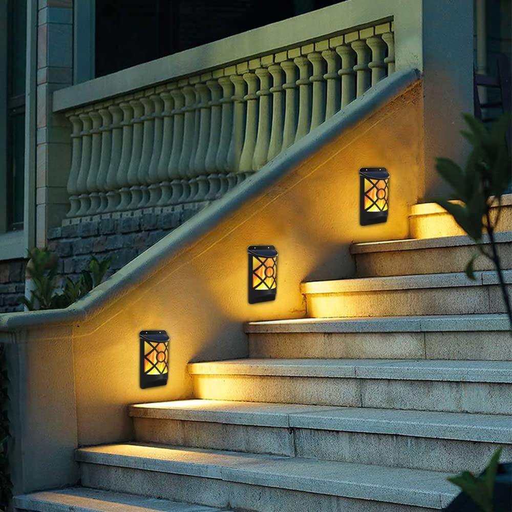**Aityvert Solar Flame Lights Outdoor - Waterproof 66 LED Flickering Flame Solar Lights with Auto On/Off Dark Sensor - Wall Mounted Solar Powered Night Lights for Patio, Deck, Driveway, Garden & Pathway Lighting**