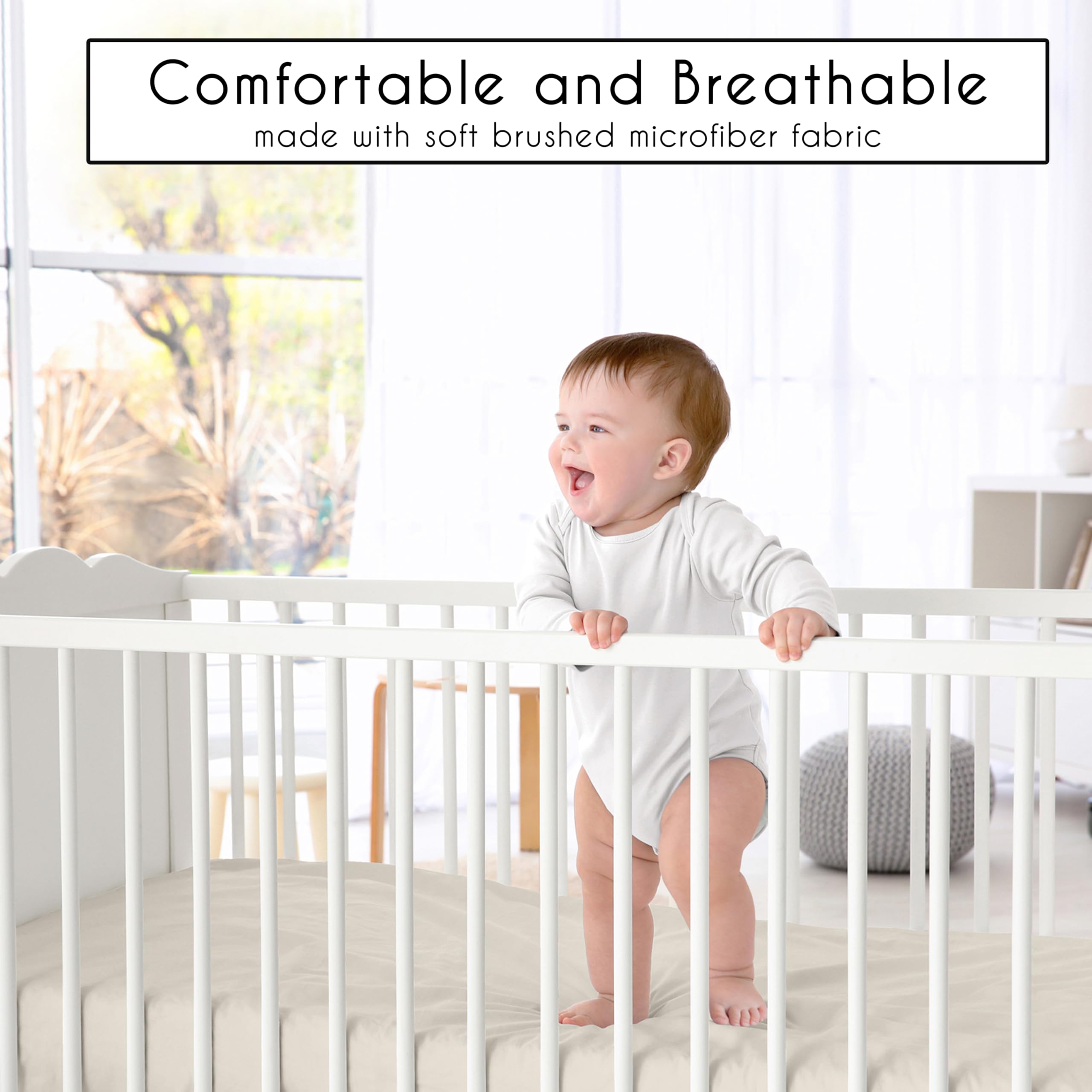 Sweet Jojo Designs 4-Piece Baby Crib Bedding Set - 100% Cotton Jungle Animal Theme for Boys & Girls | Includes Blanket, Fitted Sheet, Skirt & Diaper Stacker | Neutral Wildlife Safari Nursery Decor with Elephants | Perfect for Newborns, Infants & Toddlers | Ideal for Baby Showers, Nurseries & Daycare Centers