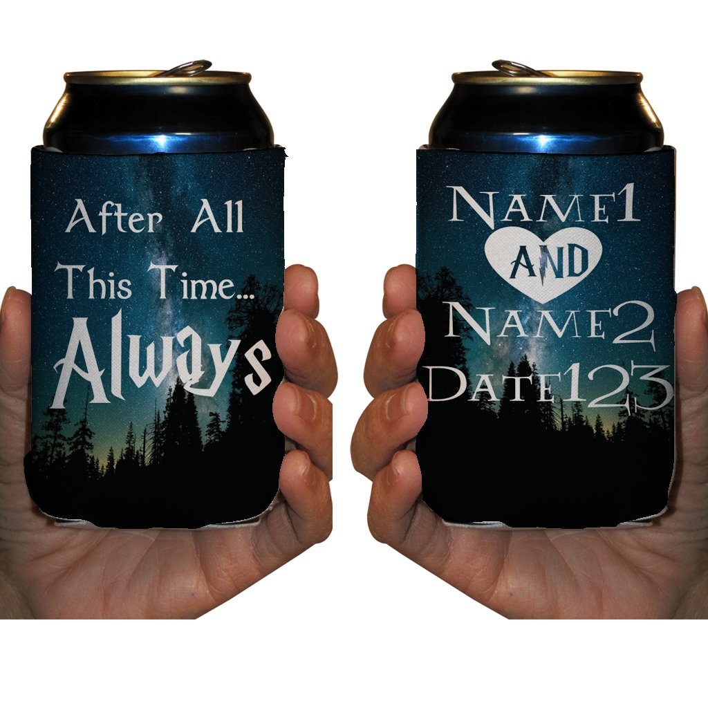 VictoryStore Custom Wedding Can Coolers - Set of 150 Insulated Beverage Coolers with 'After All This Time. Always' Design - Perfect for Wedding Favors, Bridal Showers, and Anniversary Celebrations