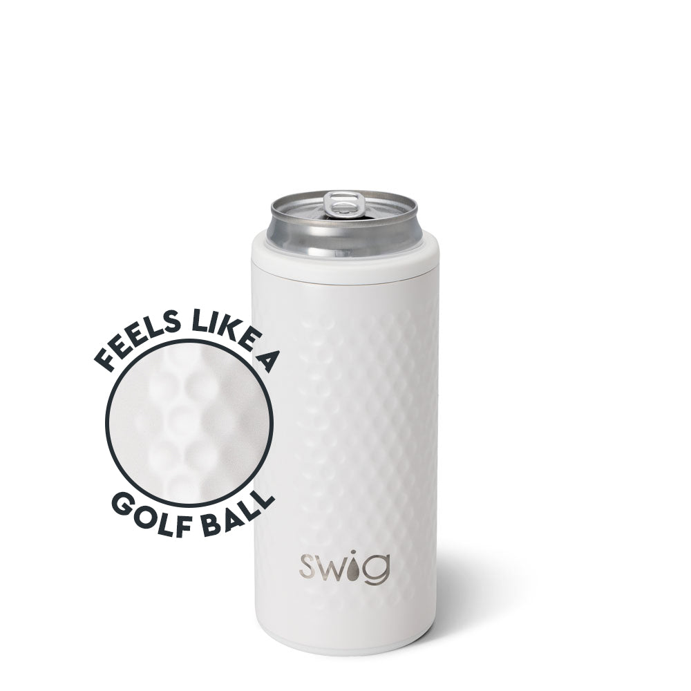 12oz Golf Ball Design Skinny Can Cooler - Perfect for Golf Outings, Tailgates & Outdoor Events