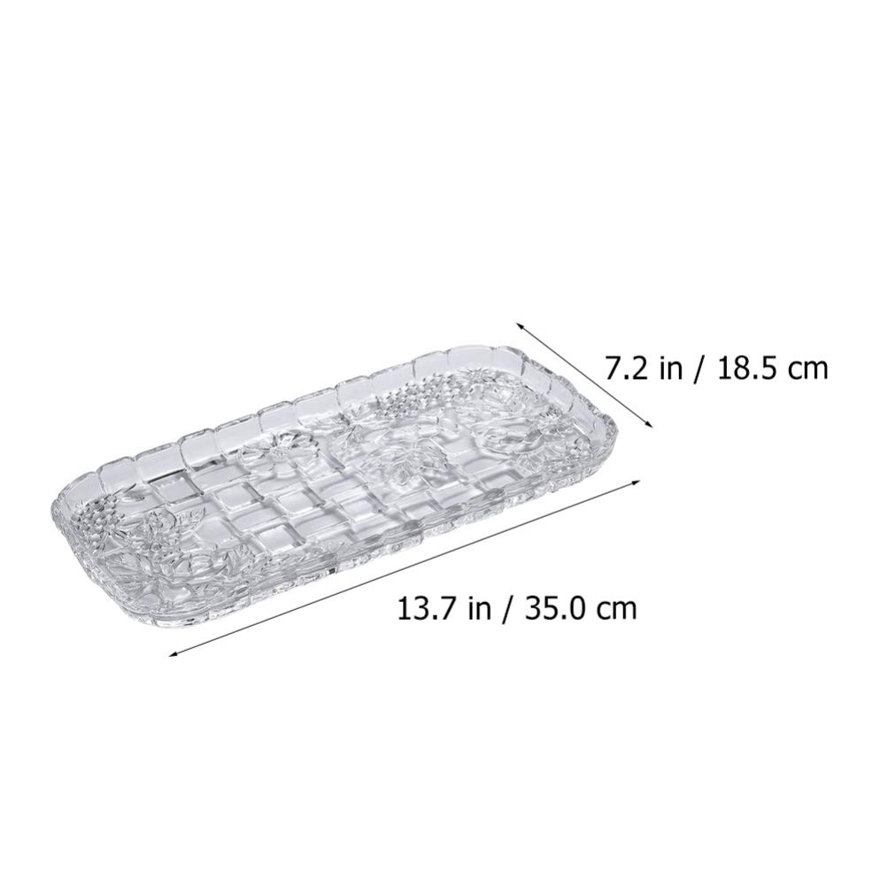 DOITOOL 1-Piece Rectangular Glass Fruit Plate - Durable Food Storage Tray for Kitchen, Dining & Entertaining | Perfect for Serving Fruits, Snacks, Cheese & Appetizers at Parties, Picnics & Home Gatherings