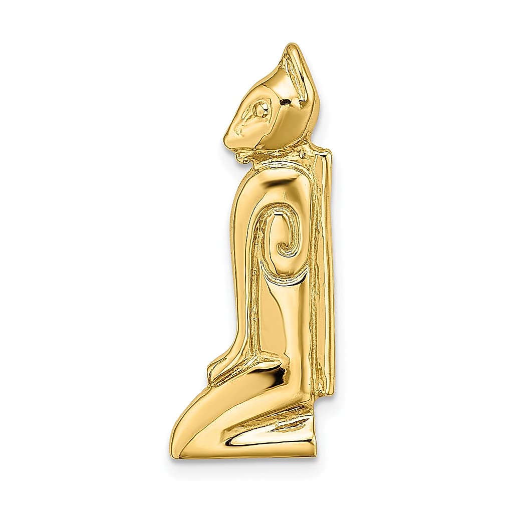 14K Yellow Gold Marco Island Cat Slide Necklace - Dainty Travel Charm Pendant for Women | Perfect Gift for Her, Beach Vacation Jewelry & Everyday Wear