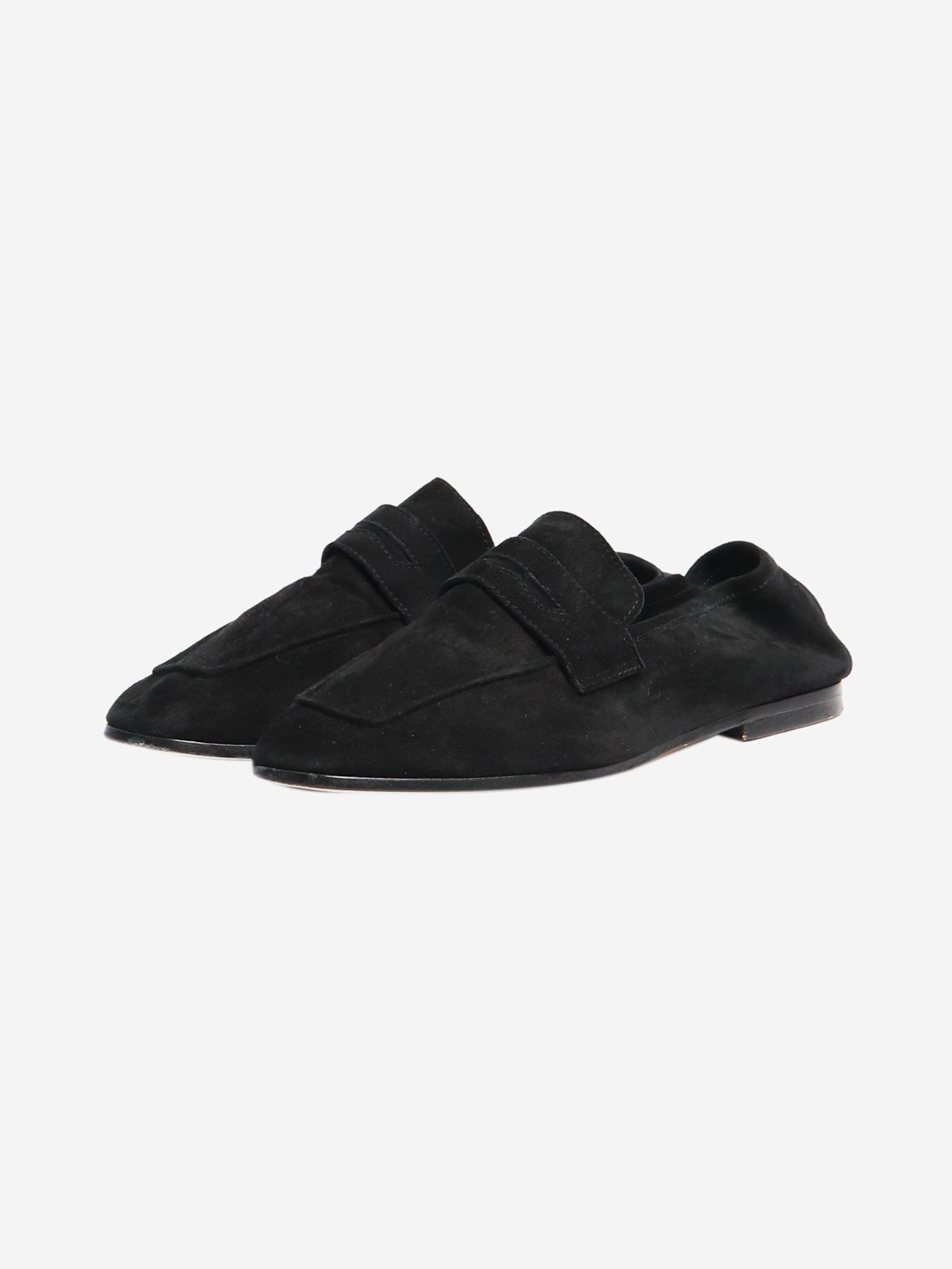 Black Suede Loafers for Women - Comfortable Slip-On Shoes EU Size 37 (US 7) - Perfect for Office, Casual Wear & Travel