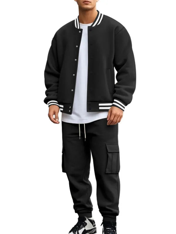 Men's Relaxed Fleece Jogger Set - Comfortable Lounge Pants & Hoodie Outfit for Casual Wear, Gym, and Home Relaxation