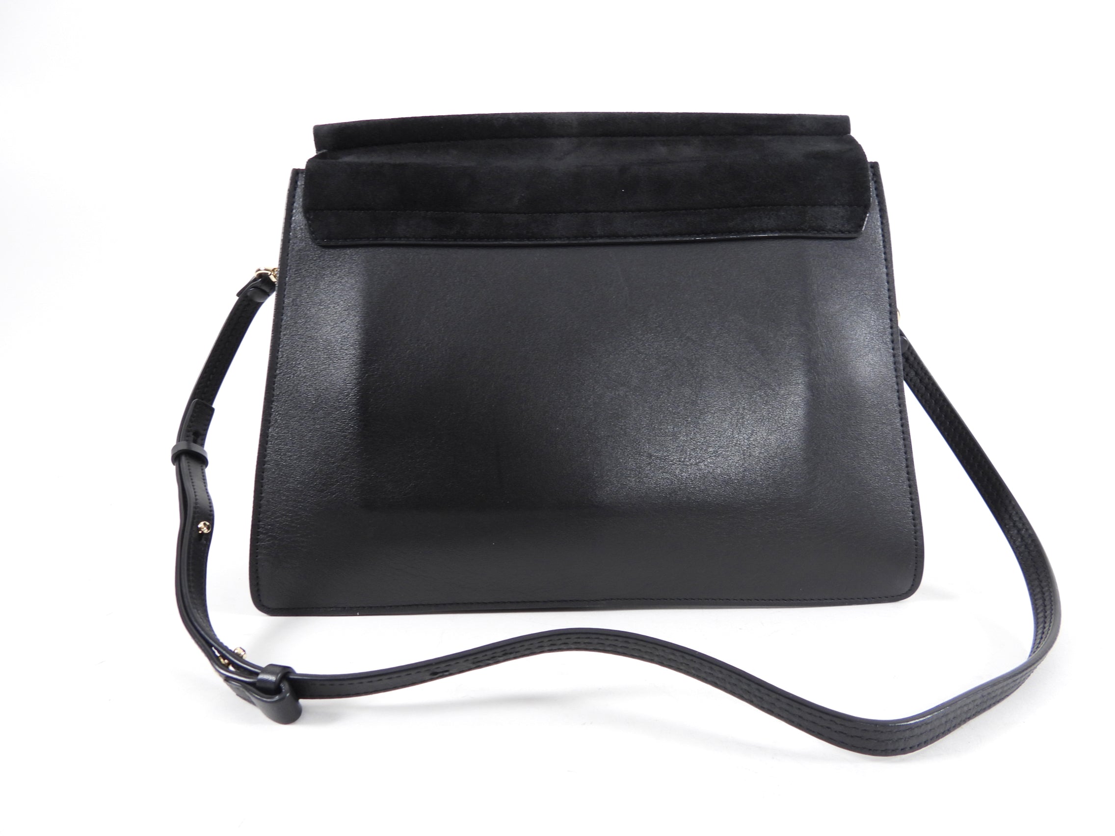Chloe Faye Medium Shoulder Bag - Black Suede & Leather with Chain Strap | Luxury Crossbody Purse for Women, Perfect for Work, Date Night & Travel