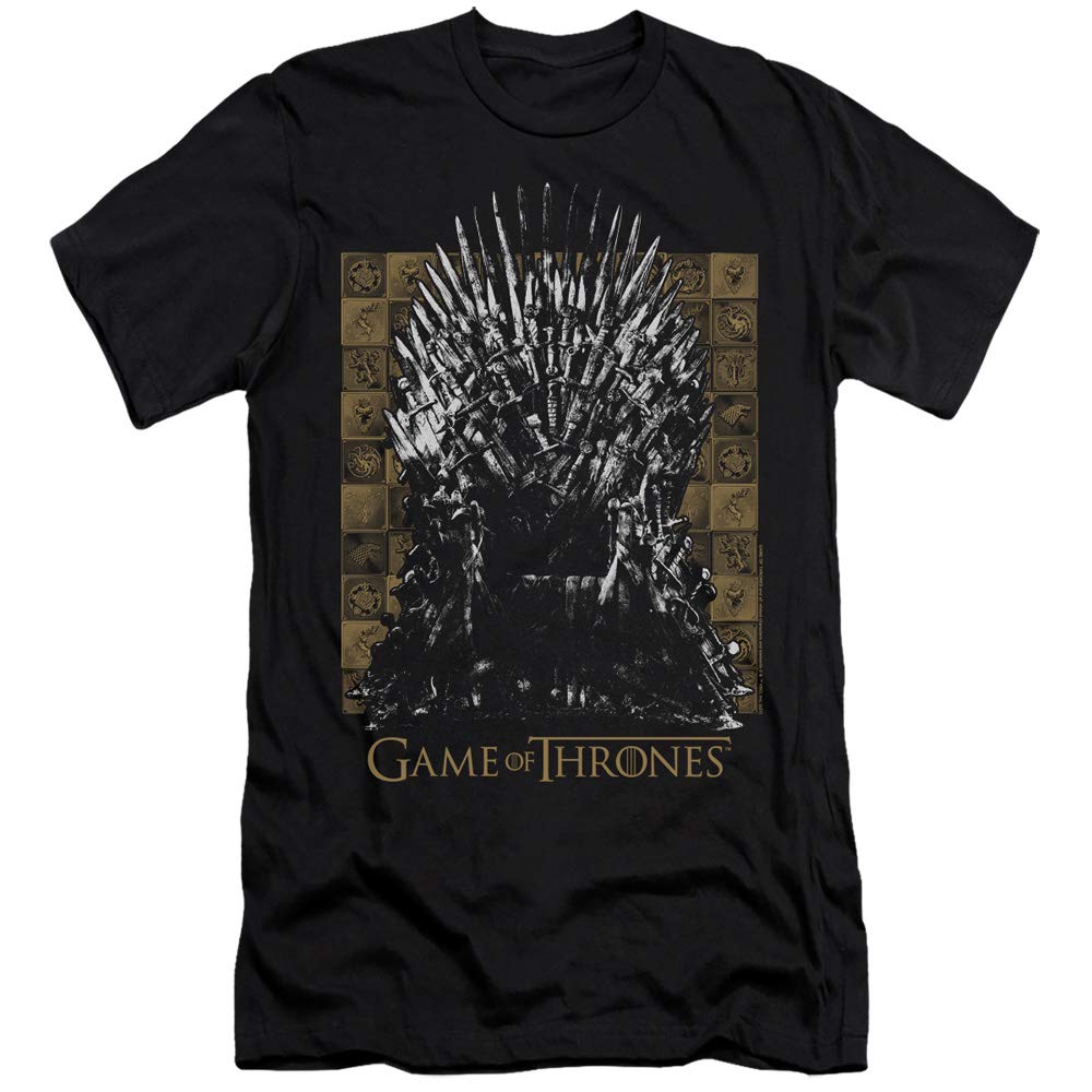 Game of Thrones Iron Throne Unisex Adult Canvas T-Shirt | GOT Merchandise for Men & Women | Perfect for Cosplay, Conventions & TV Show Fans