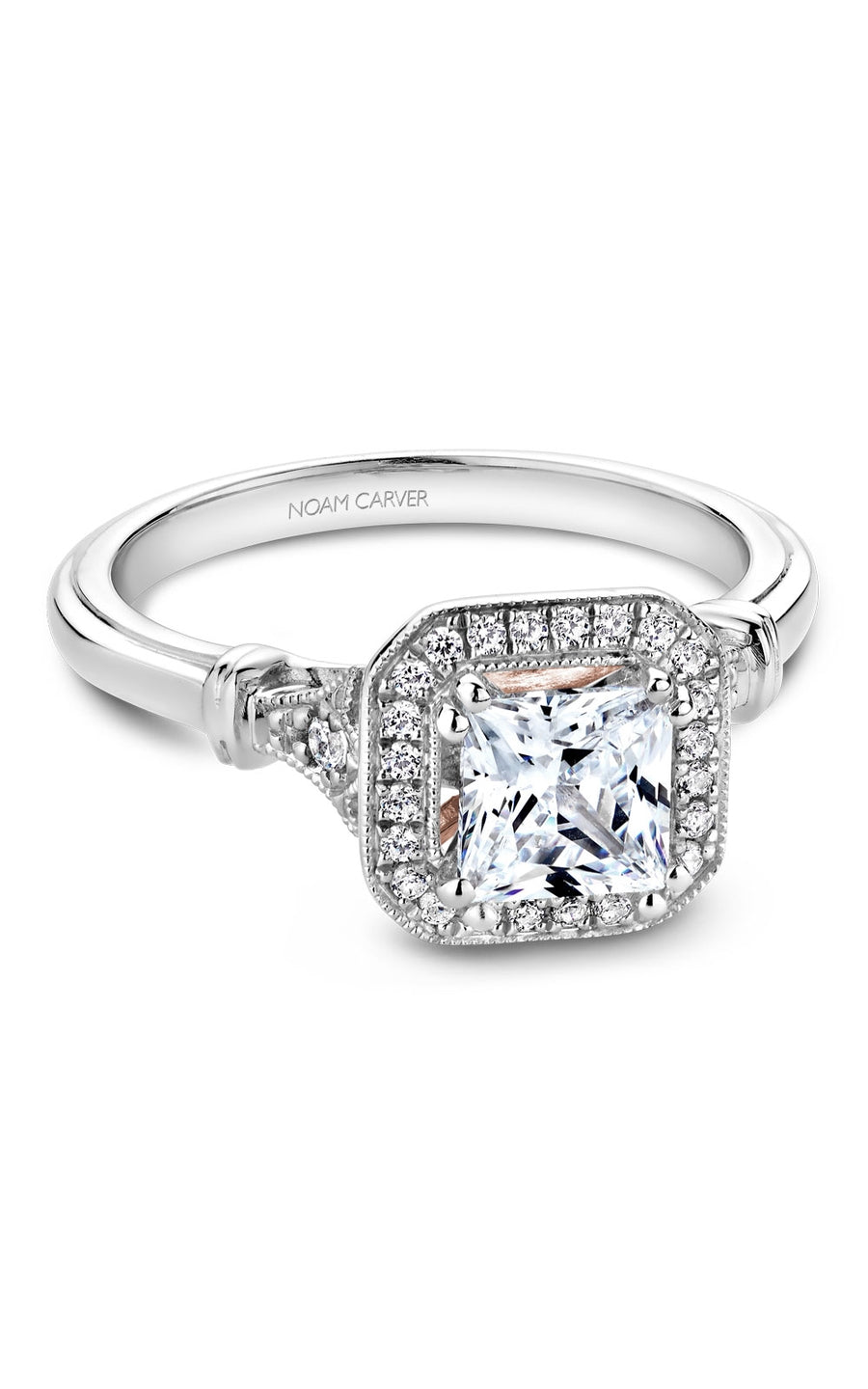 Noam Carver Bridal Engagement Ring B070 01A - Elegant Solitaire Diamond Ring for Women, 14K White Gold Wedding Band, Perfect for Proposals, Anniversaries & Romantic Occasions