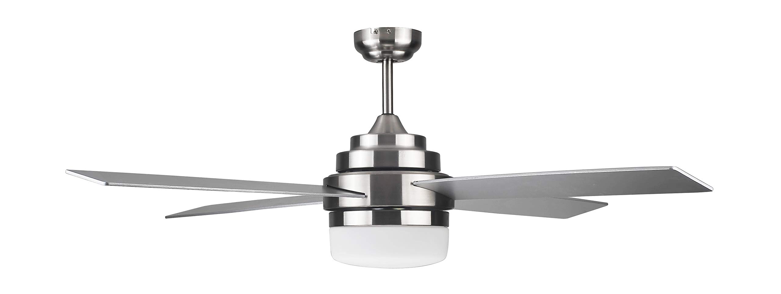 Design House 157354 Cali 52-Inch LED Ceiling Fan in Brushed Nickel - Energy Efficient Modern Ceiling Fan with Remote Control & Dimmable Lights - Perfect for Living Room, Bedroom, or Outdoor Patio