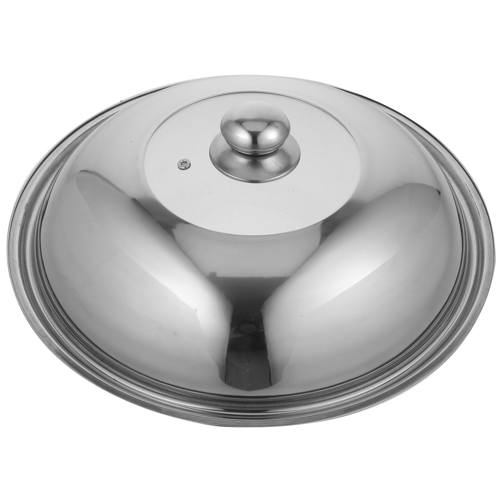 Hemoton 15-Inch Stainless Steel Pot Lid - Universal Replacement Cover for Cookware, Frying Pans & Cast Iron Skillets - Durable Kitchen Supplies for Baking, Cooking & Food Prep (38cm Round)