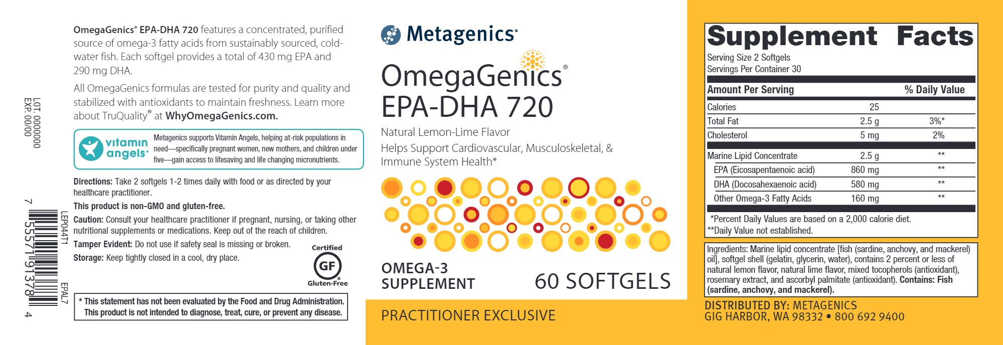 OmegaGenics® EPA DHA 720 - Premium Fish Oil Supplement for Heart & Brain Health - Supports Cognitive Function & Joint Mobility - Ideal for Adults & Seniors - Great for Daily Wellness Routine & Active Lifestyle
