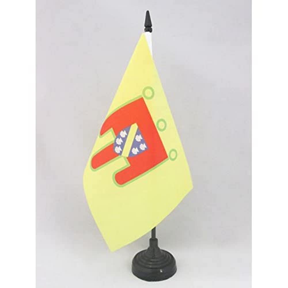AZ FLAG Puy-de-Dôme France Table Flag 5x8 Inches with Black Plastic Base - Mini Desk Flag for Office Decor, French Regional Pride Display, and International Events