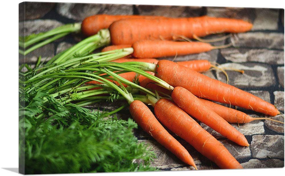 ARTCANVAS Carrots Restaurant Decor - 26x18 Inch Framed Canvas Art Print, Stretched Wall Painting, Giclee Poster for Kitchen & Dining Room Wall Decor (1.5