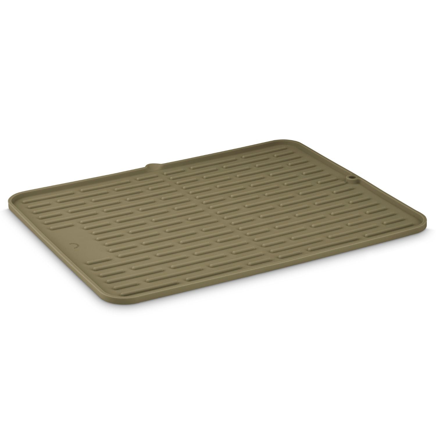 Foldable Silicone Drying Mat with Drainage Holes - Extra Large Dish Drying Rack for Kitchen Counter, Sink, or Camping - Khaki Color (19.7