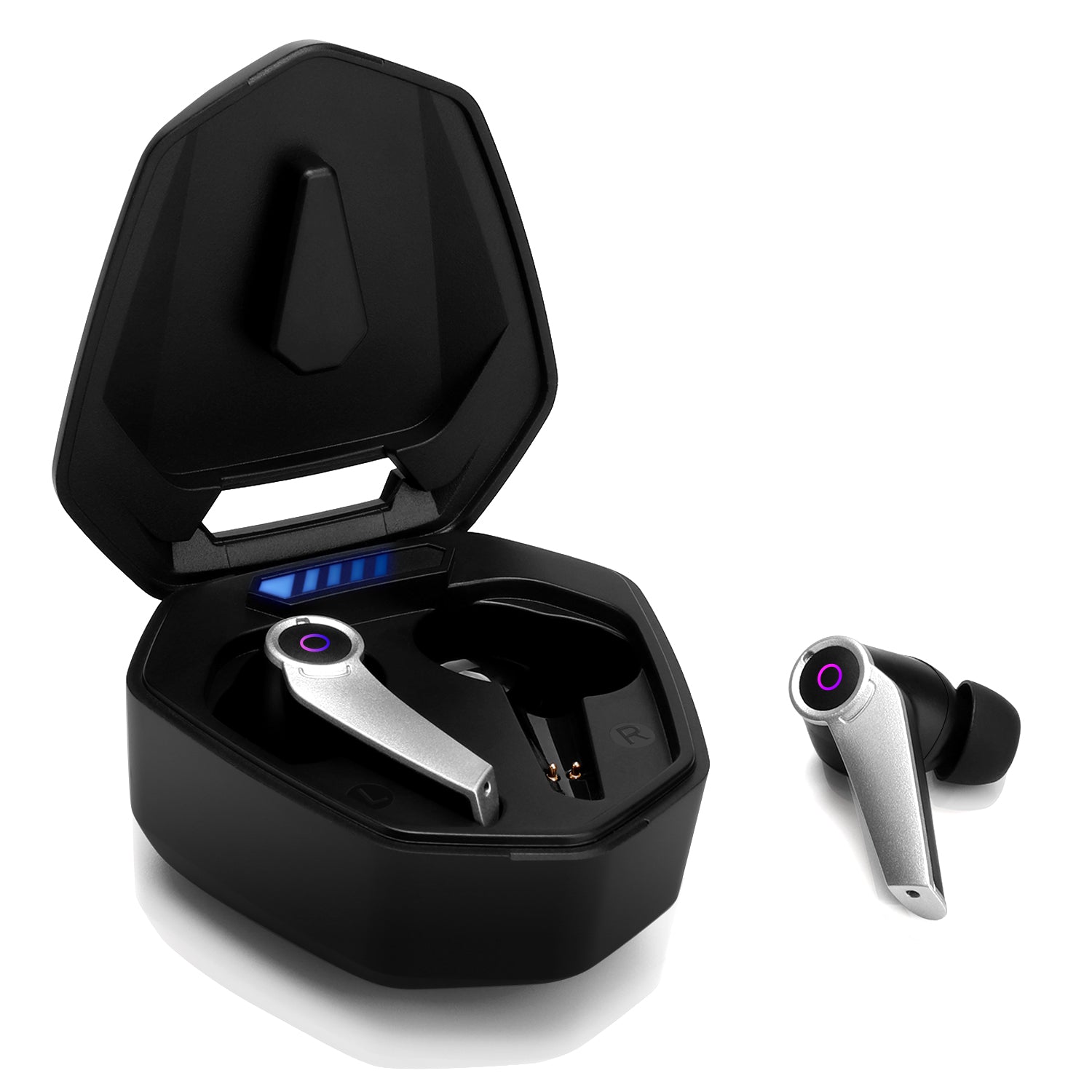 Refurbished August EPG500 Bluetooth Gaming Earphones with Dual Microphone & USB-C Charging Case - Wireless Headset for PC, Mobile Gaming & Work Calls