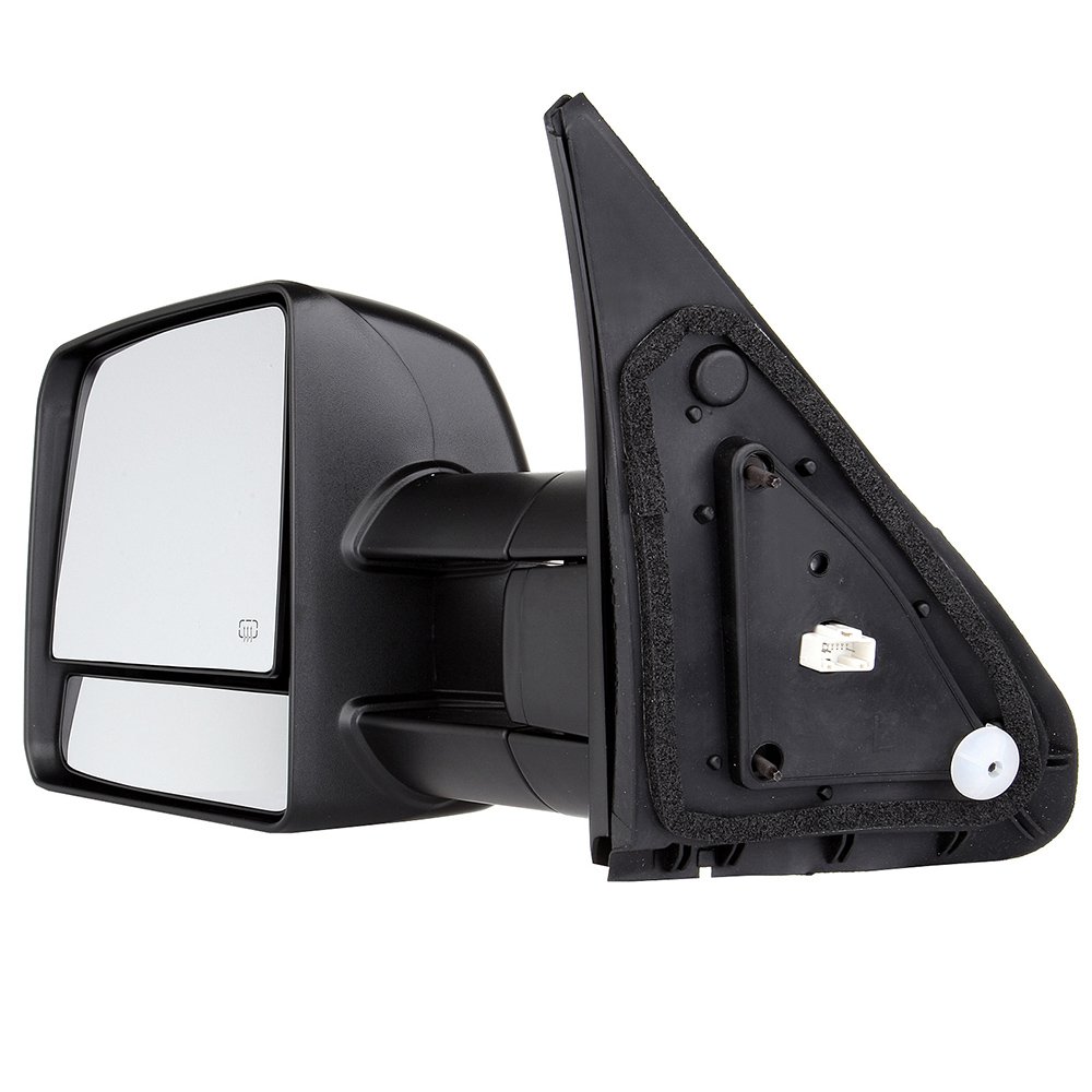 AUTOMUTO Power Heated Towing Mirror with Turn Signal Light - Left Side (LH) Driver Side, Black Housing, Compatible with 2007-2016 Toyota Tundra - Perfect for Towing, Off-Roading & Night Driving
