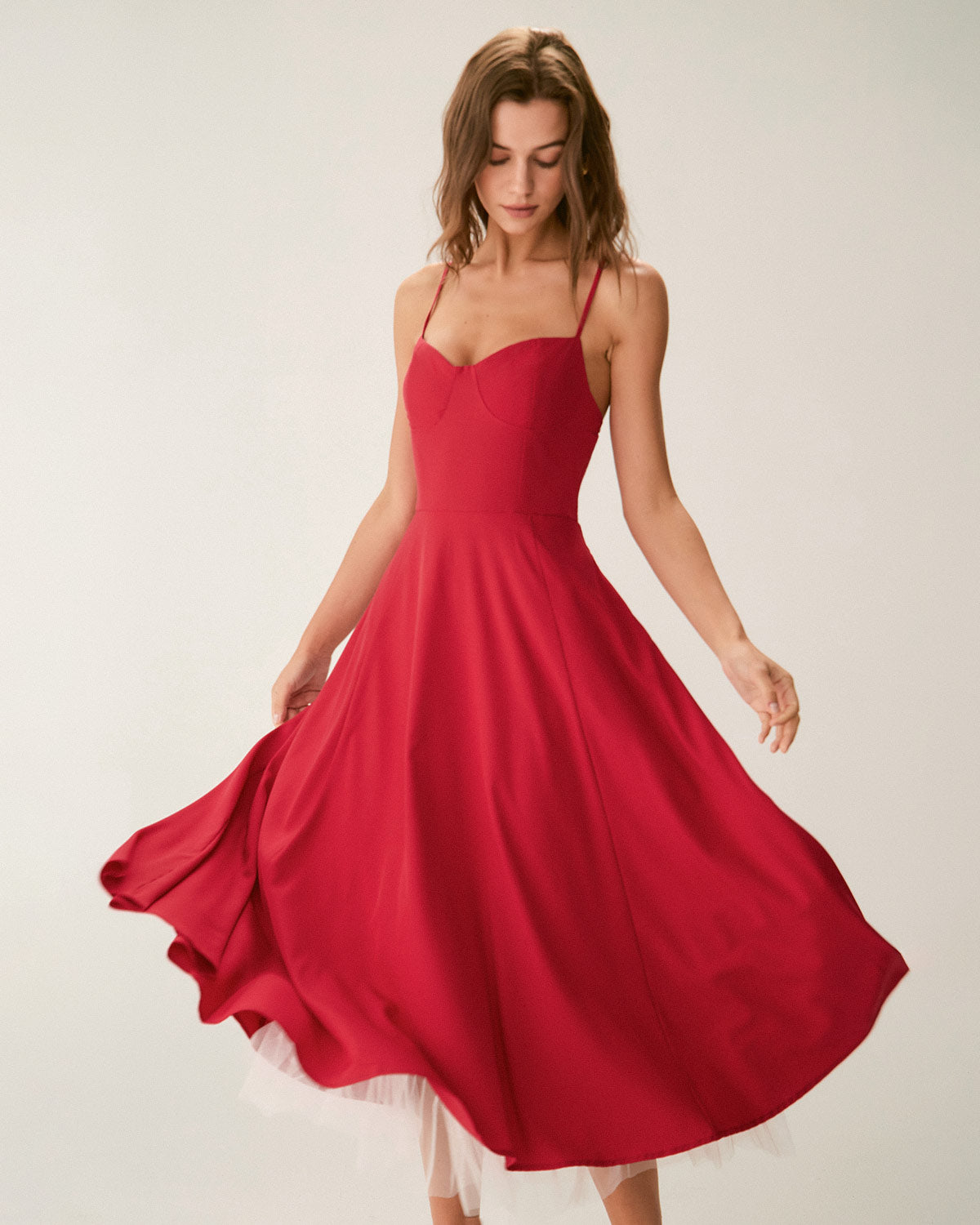 Elegant Red Sweetheart Neckline Slip Maxi Dress for Women - Perfect for Weddings, Parties & Date Nights