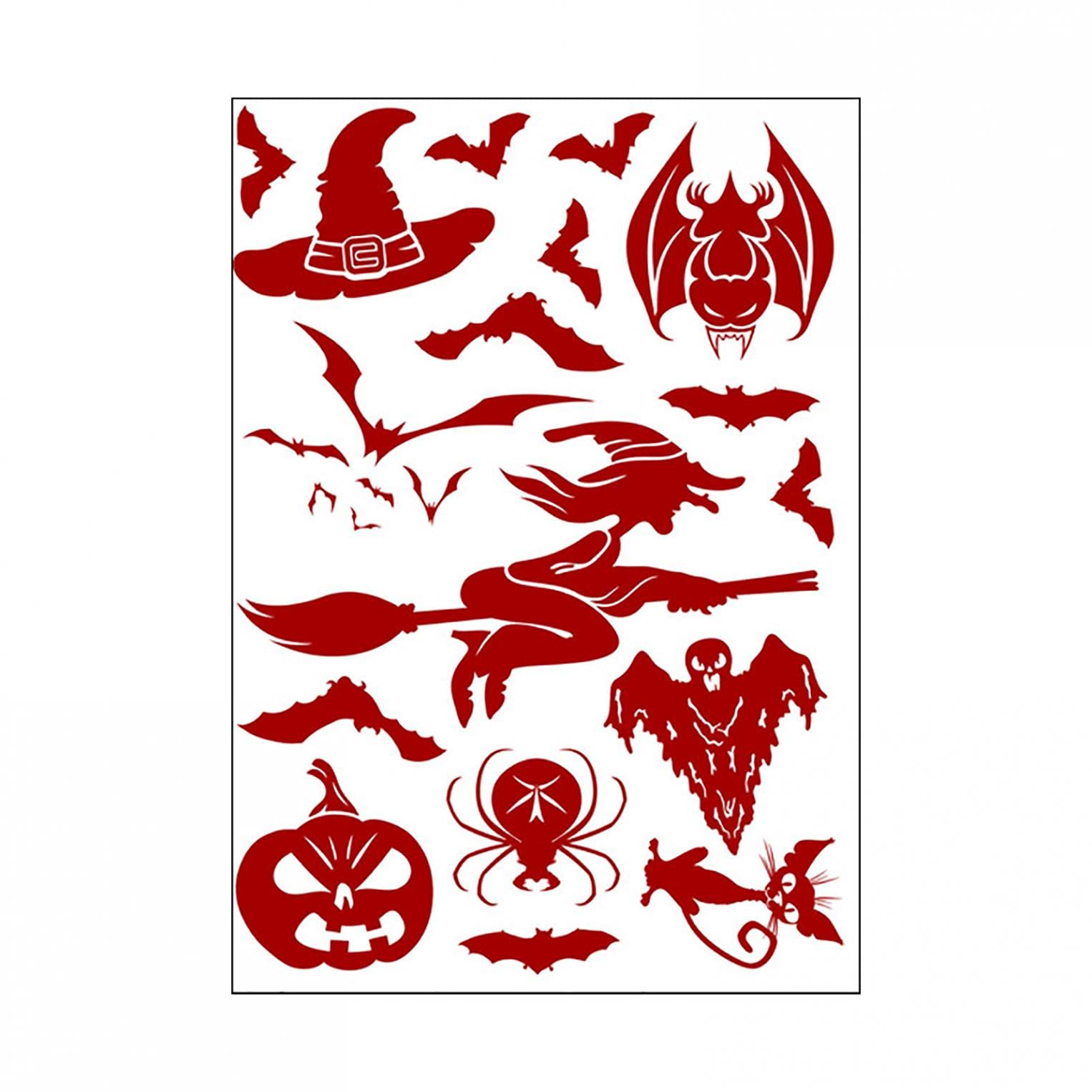 Scary Halloween Bloody Stickers - Horror Footprint & Fingerprint Window Decals, Blood Splatter Wall Stickers for Spooky Home Party Decor (Style E) - Perfect for Haunted Houses, Halloween Parties & DIY Scary Decorations